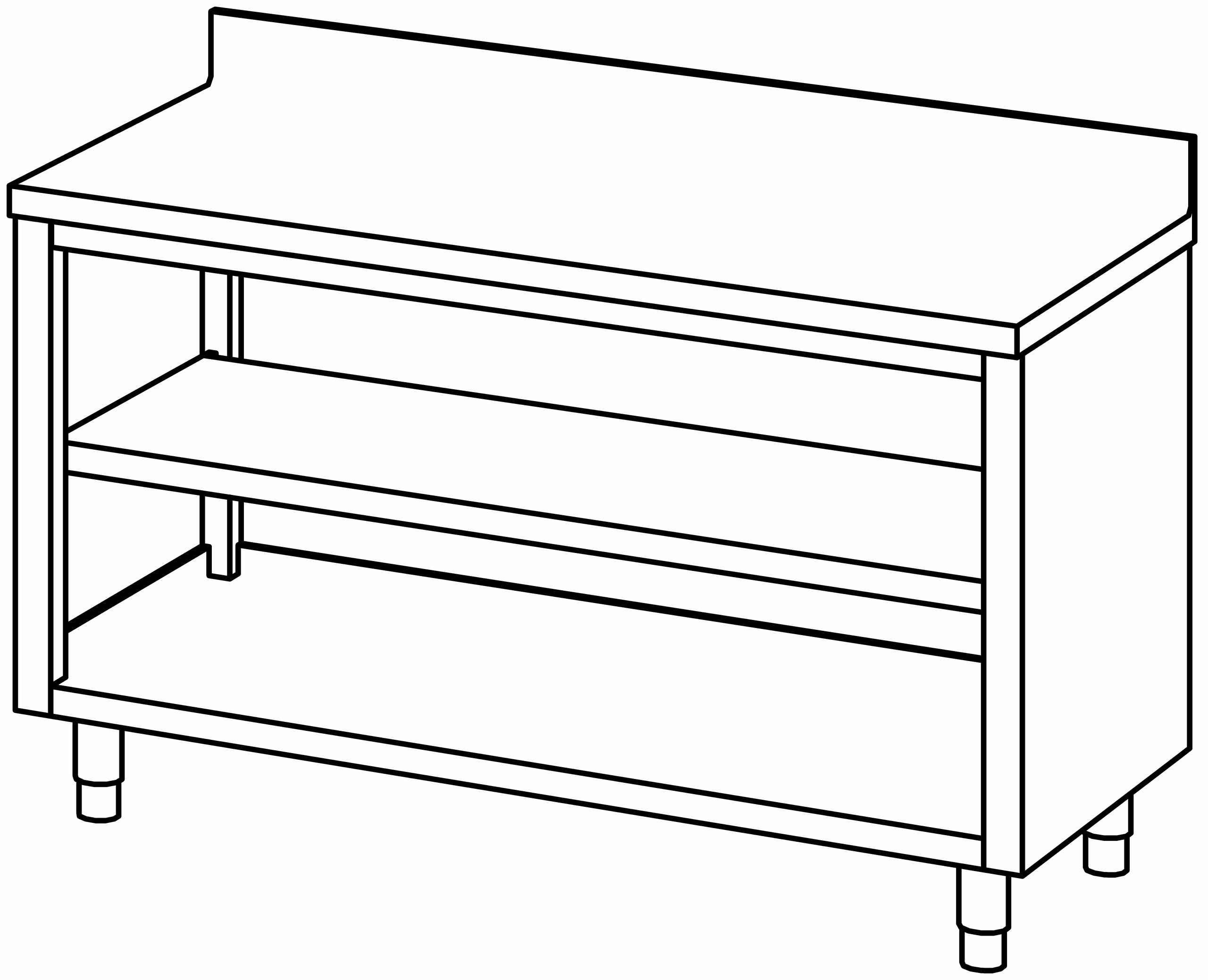 Arbeitsschrank 1500x700, offen, mit AK