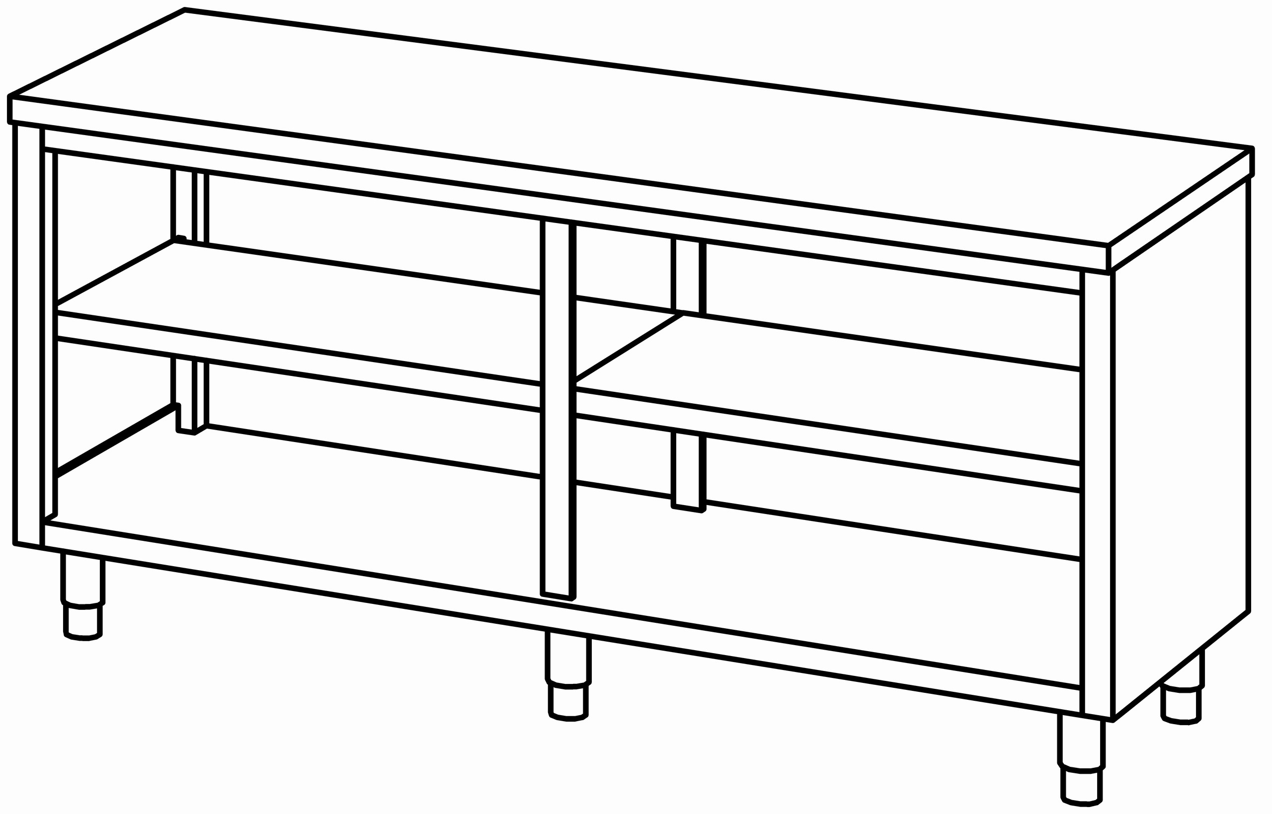 Arbeitsschrank 1900x700, beidseit. offen