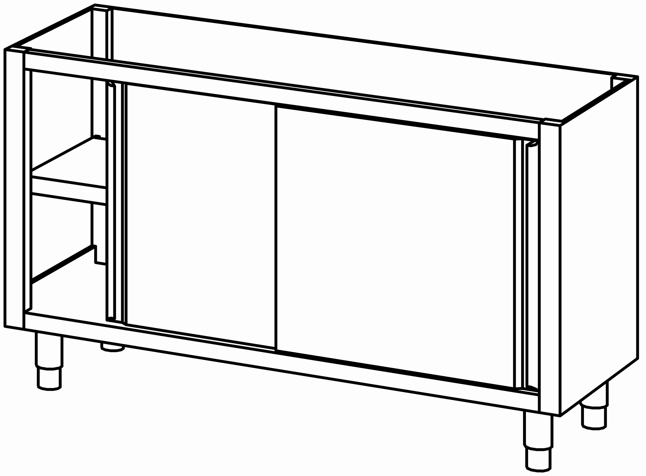 Schrankunterbau mit Schiebetür 1500x580
