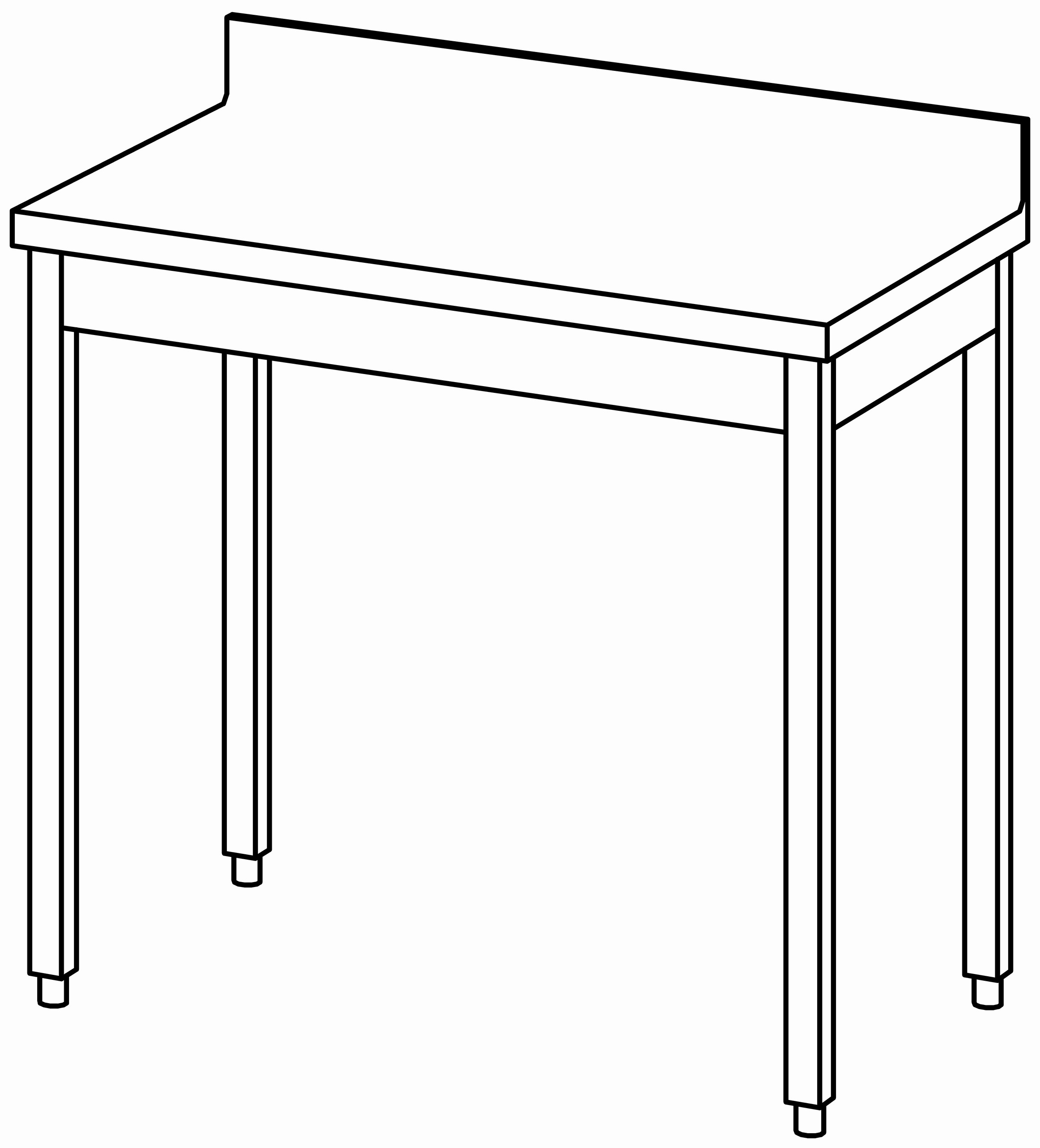 Arbeitstisch 1000x600, mit Aufkantung