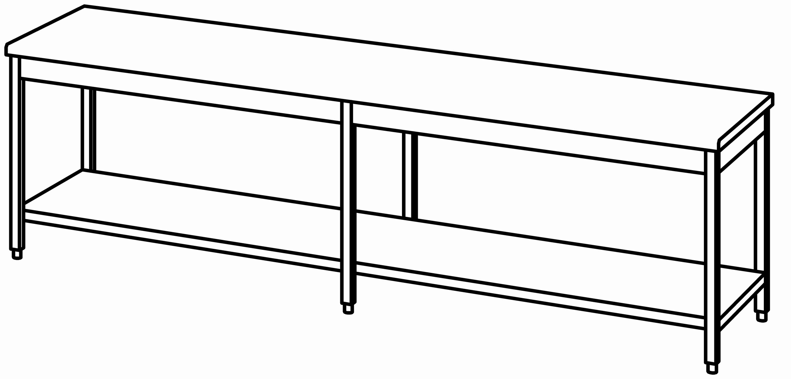 Arbeitstisch 3000x800, GB, ohne Aufk.