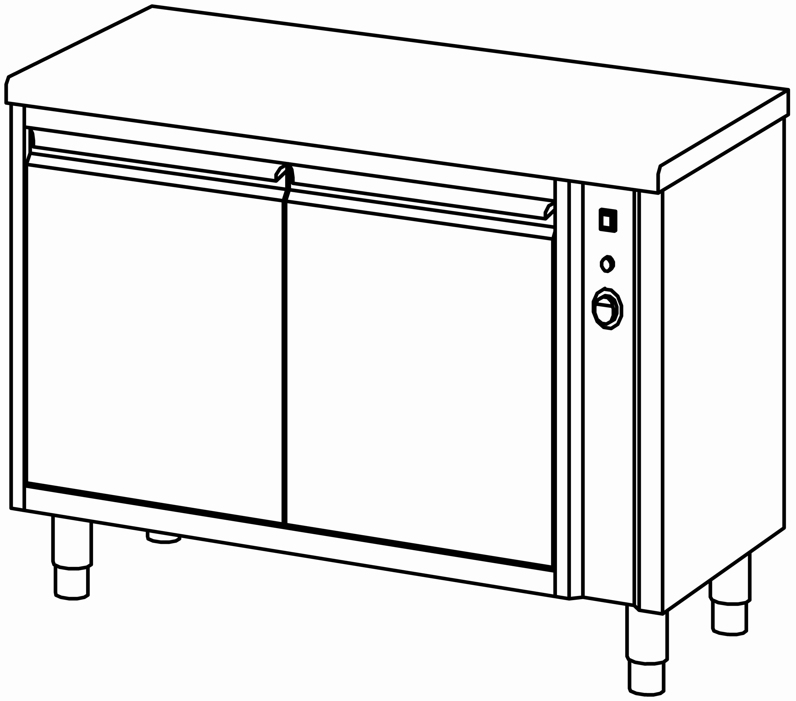 Wärmeschrank 1200x600, F-Tür, ohne AK