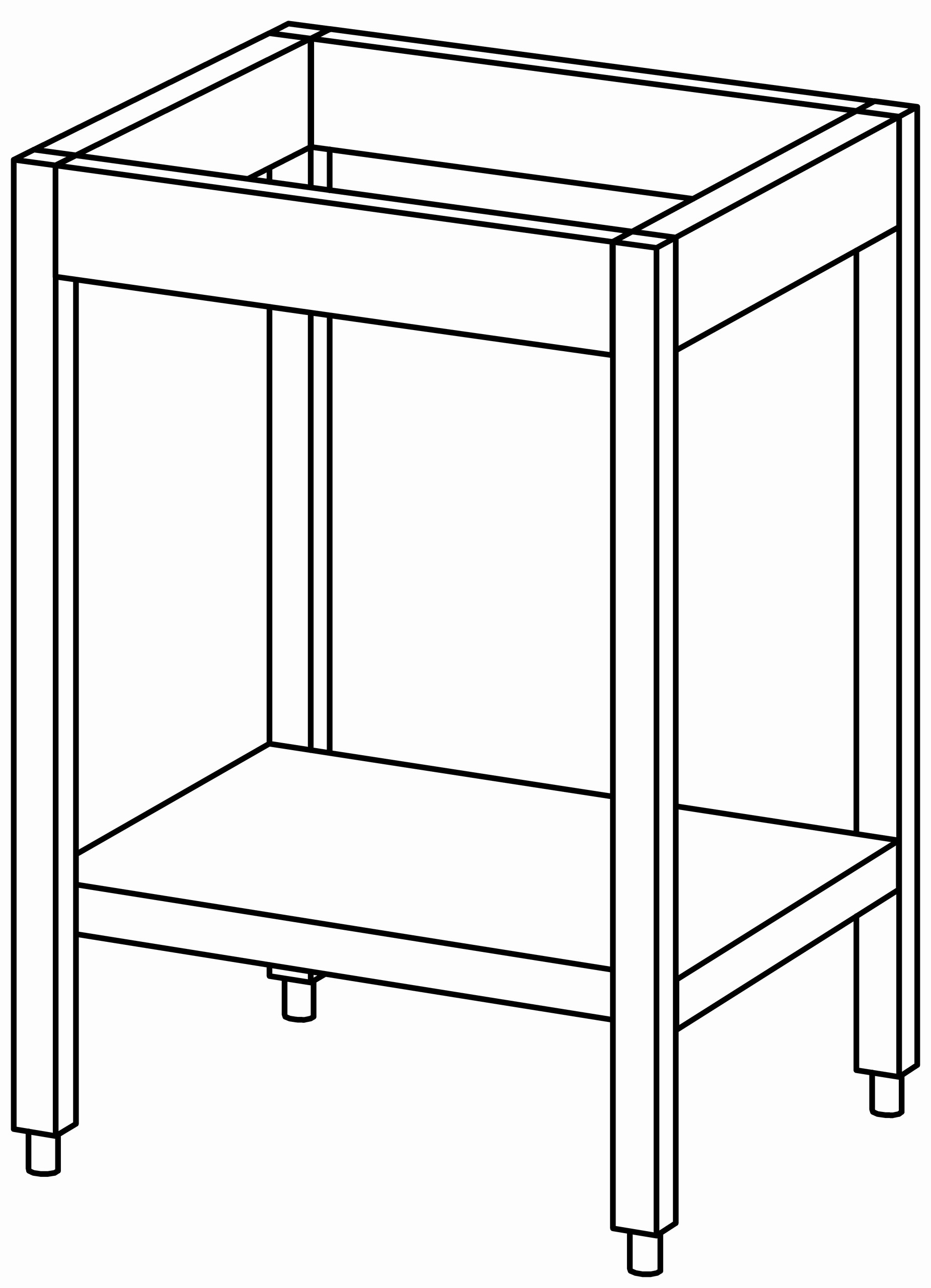 Unterbau-Arbeitstisch offen 600x560, GB
