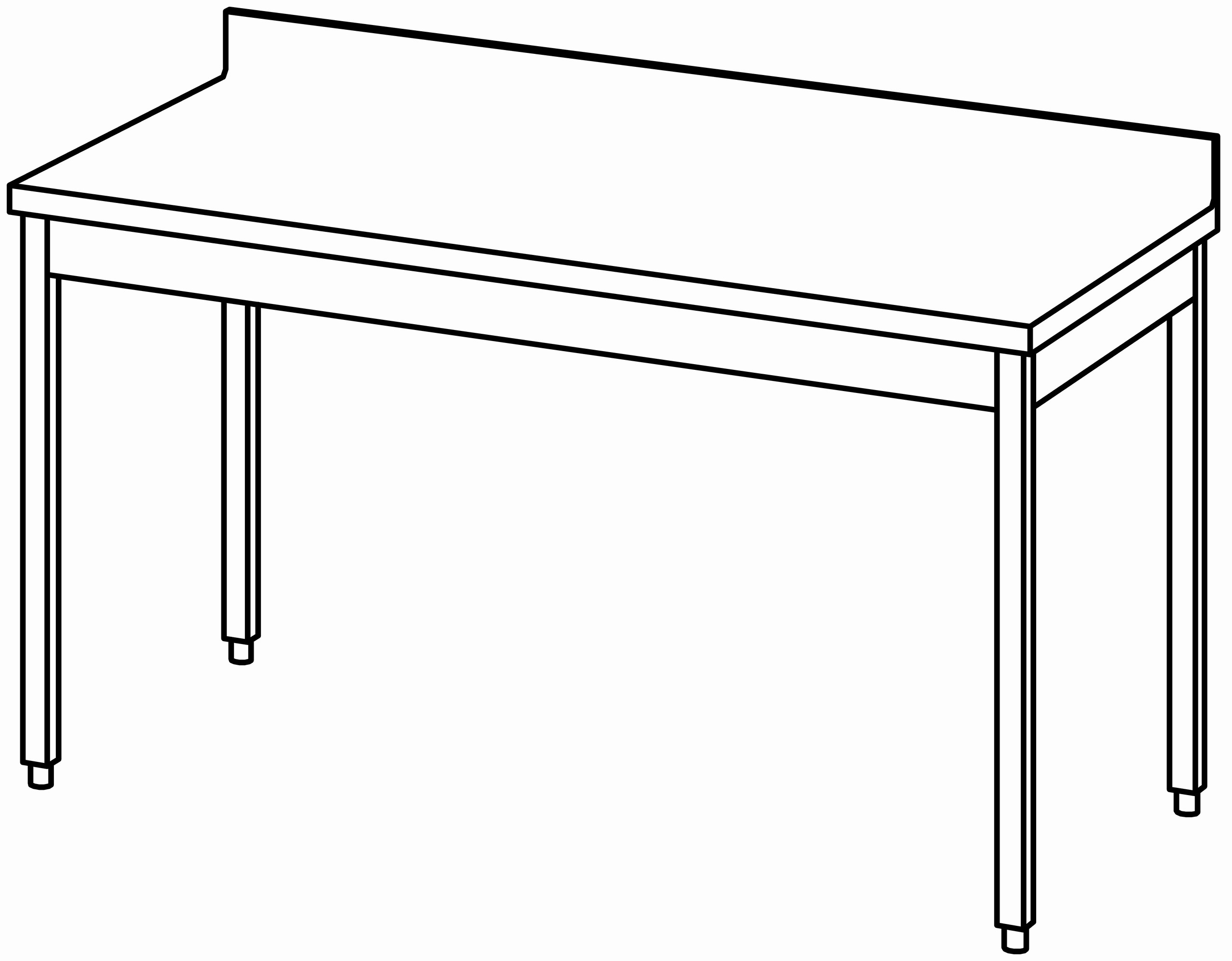 Arbeitstisch 1600x800, mit Aufkantung