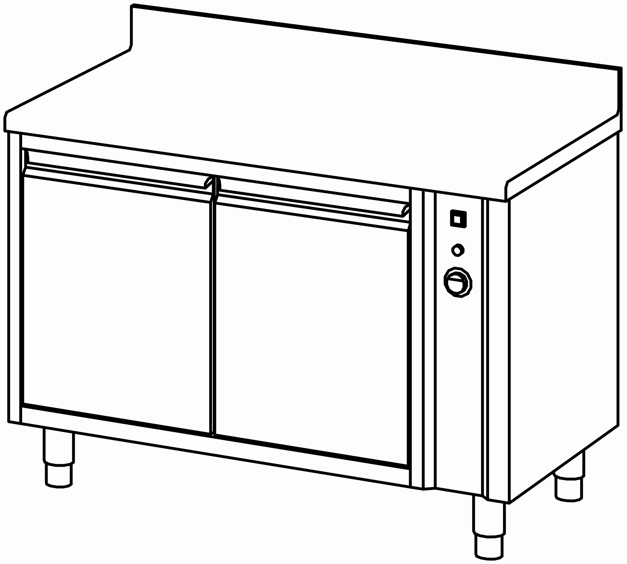 Wärmeschrank 1200x700, F-Tür, mit AK