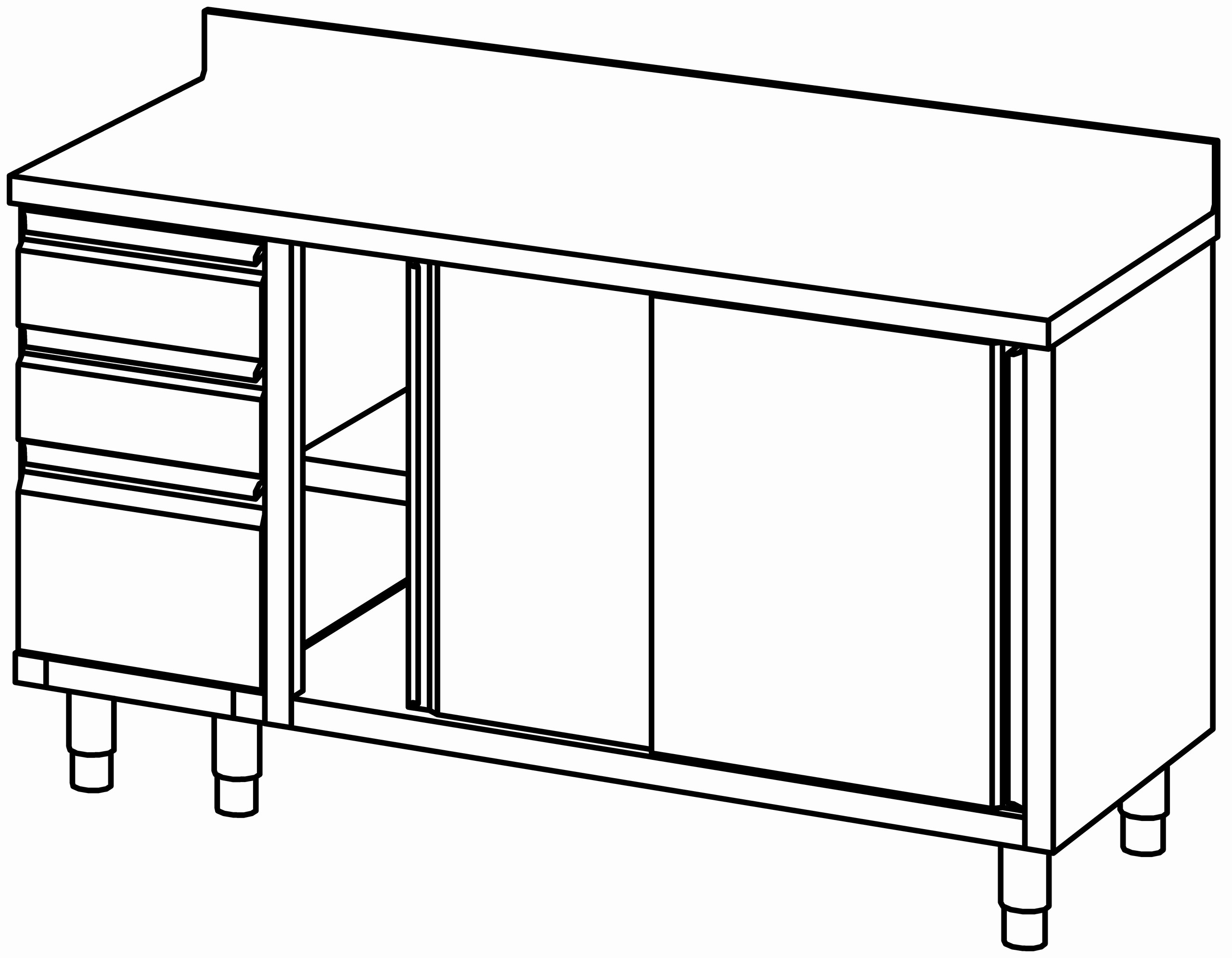 Arbeitsschrank 1600x700, S-Block li, AK