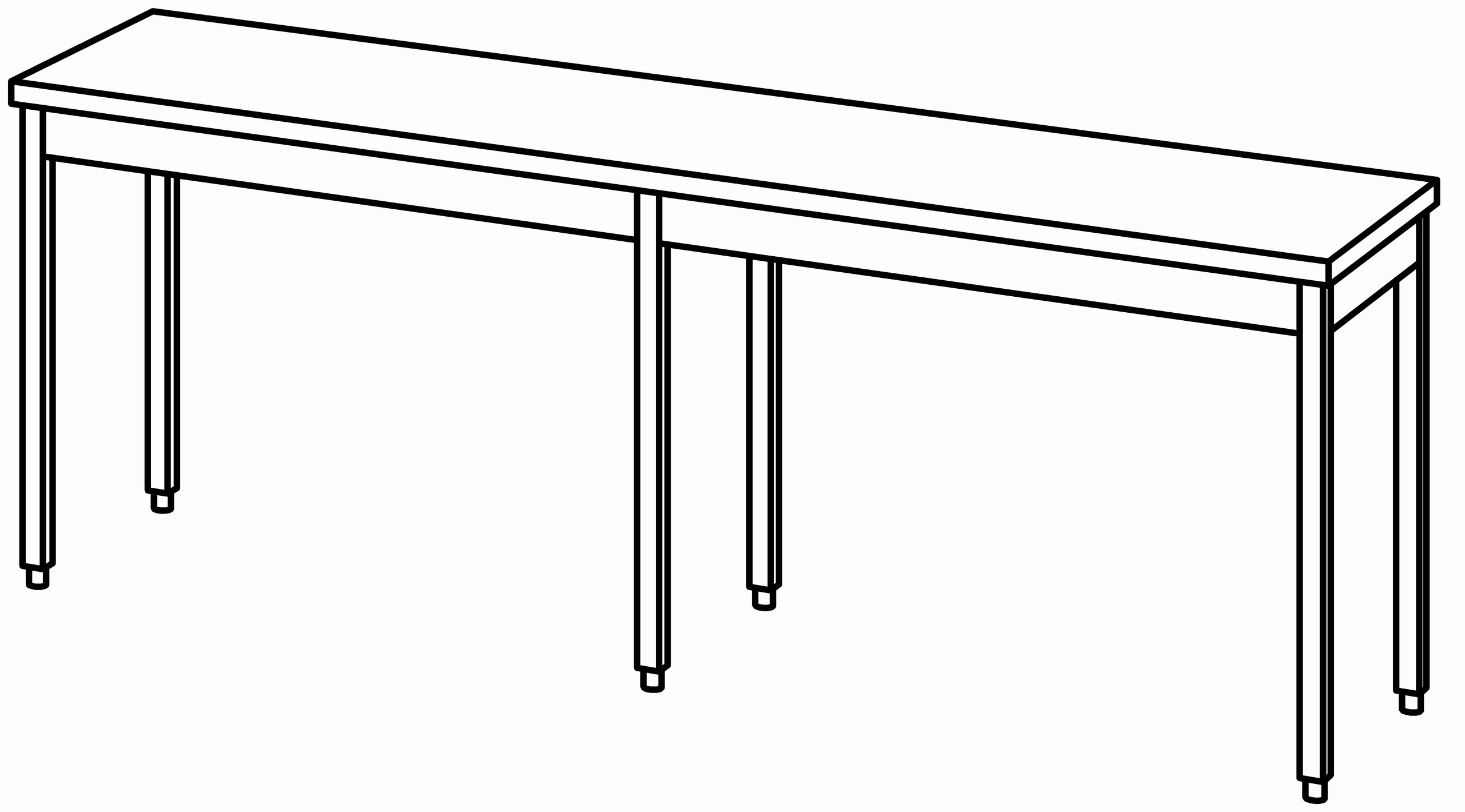 Arbeitstisch 2400x600, ohne Aufkantung