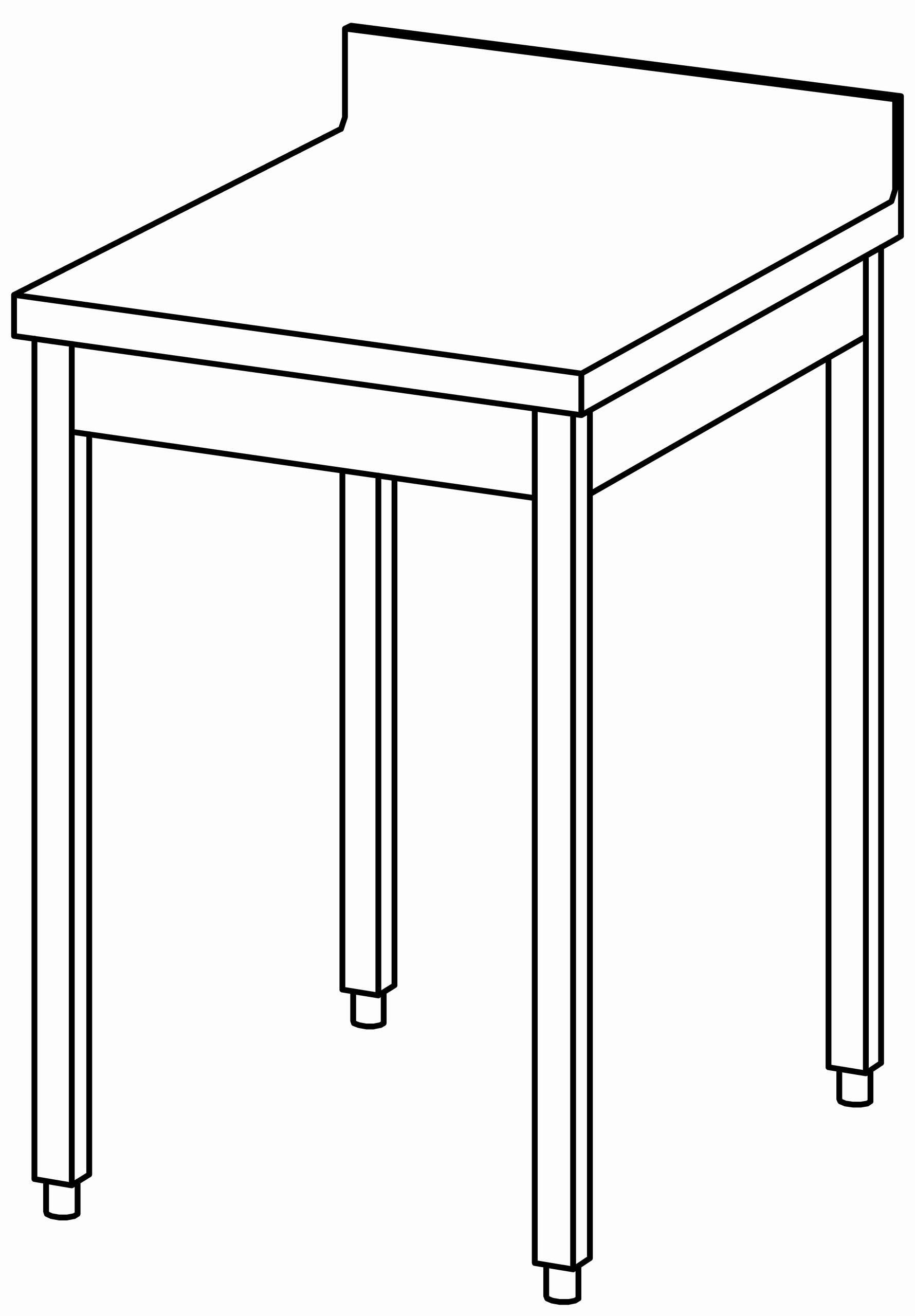 Arbeitstisch 600x800, mit Aufkantung