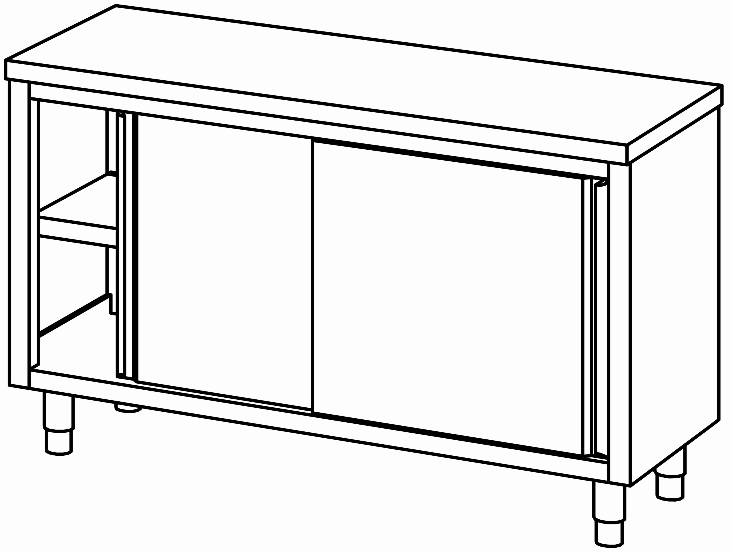 Arbeitsschrank 1500x600, S-Tür, ohne AK