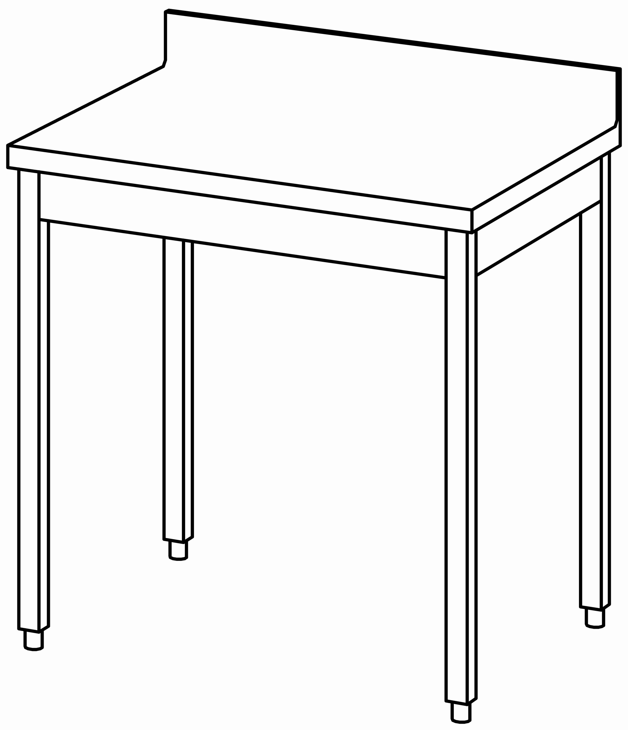 Arbeitstisch 900x700, mit Aufkantung