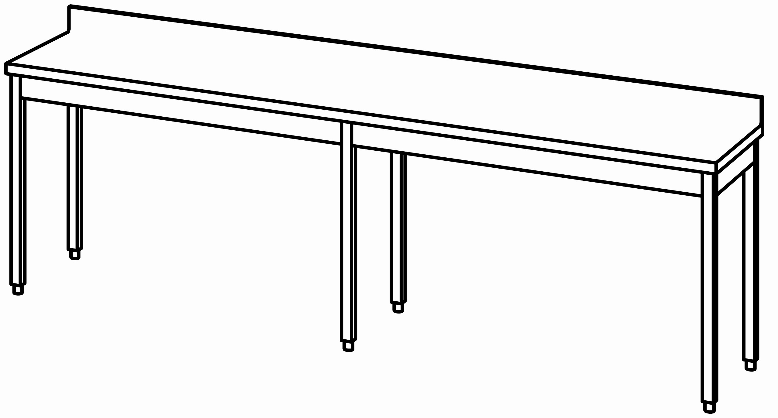 Arbeitstisch 2800x600, mit Aufkantung
