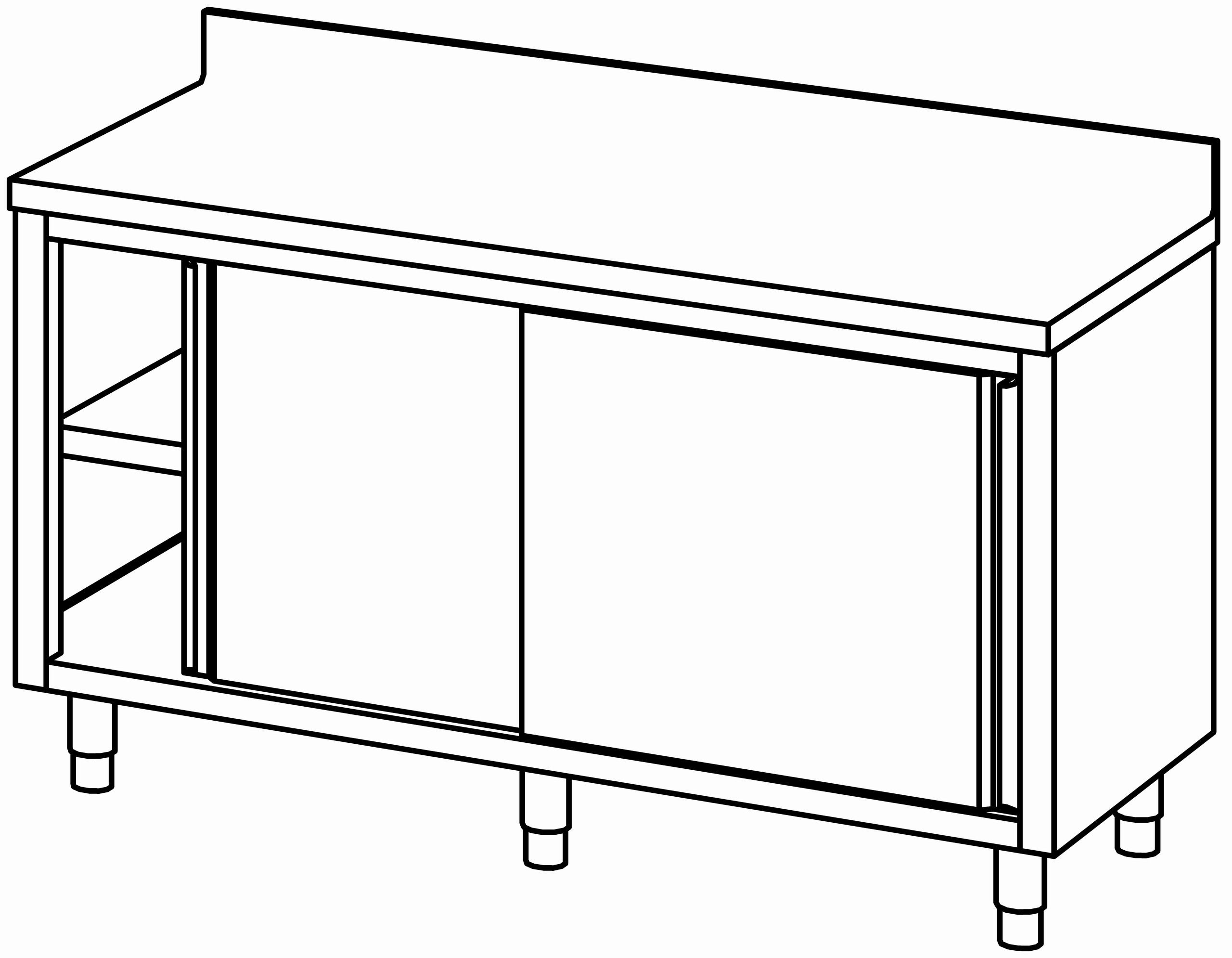 Arbeitsschrank 1600x700, S-Tür, mit AK