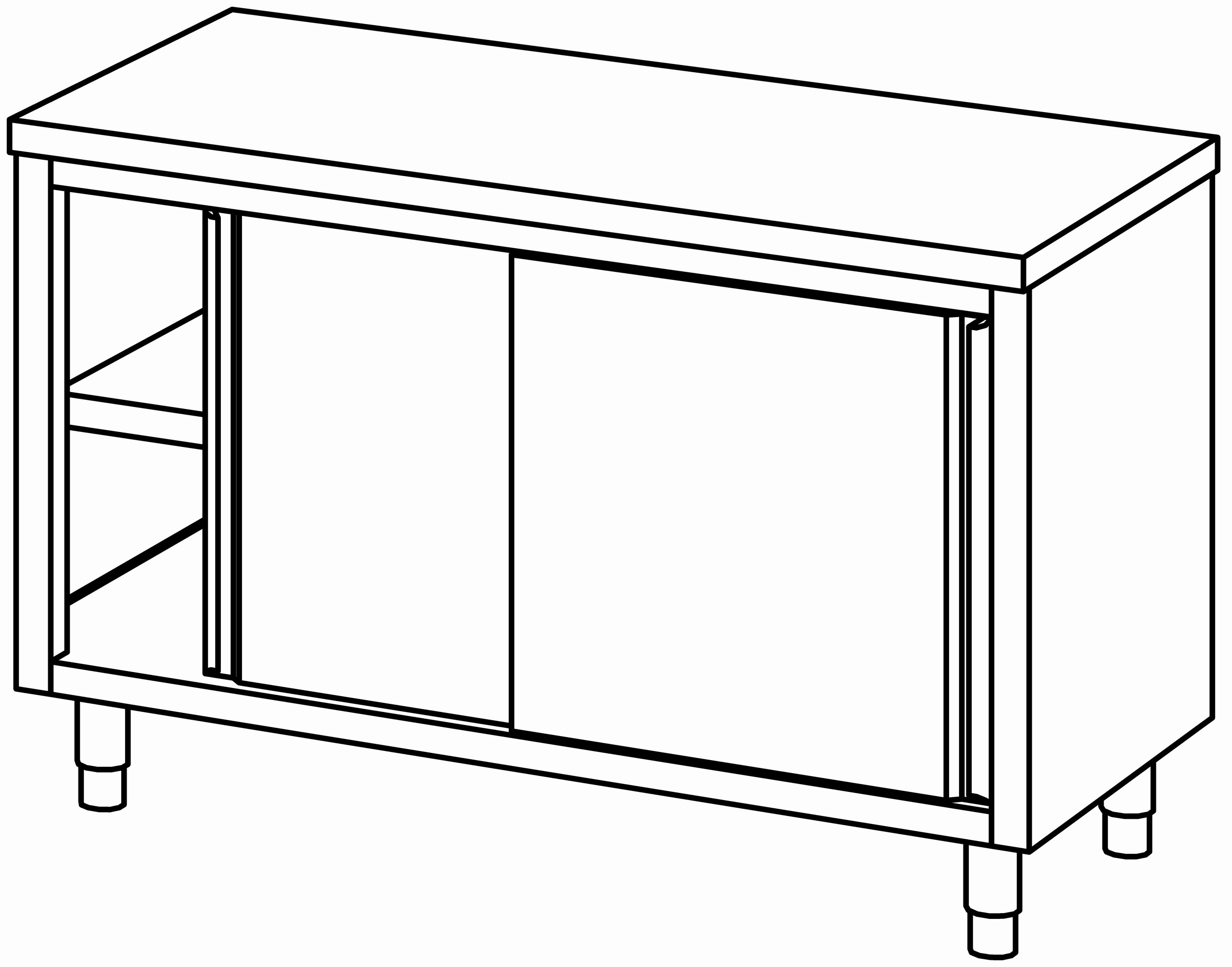 Arbeitsschrank 1400x700, beidseit. S-Tür