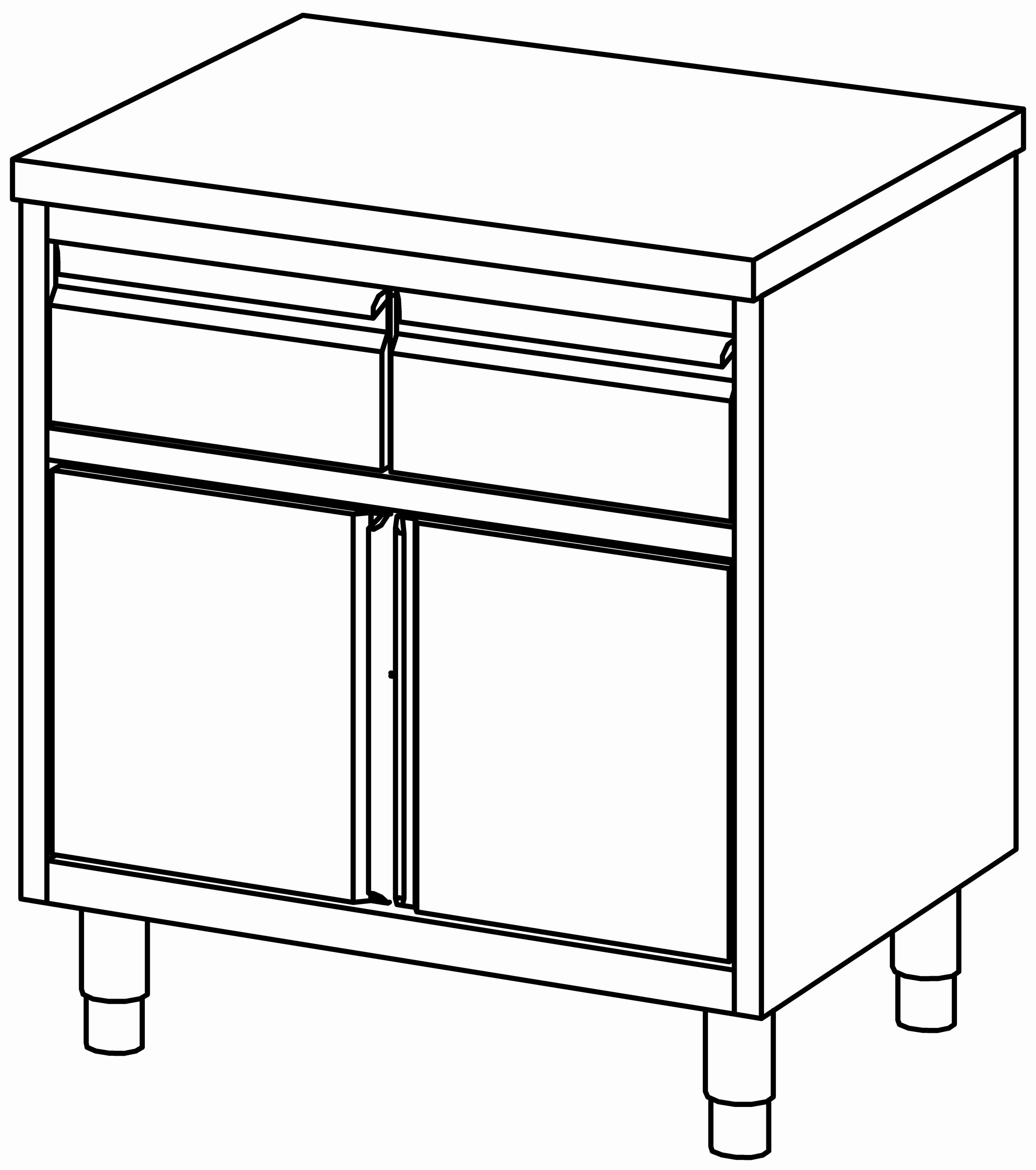 Arbeitsschrank 800x700, Schublade&F-Tür