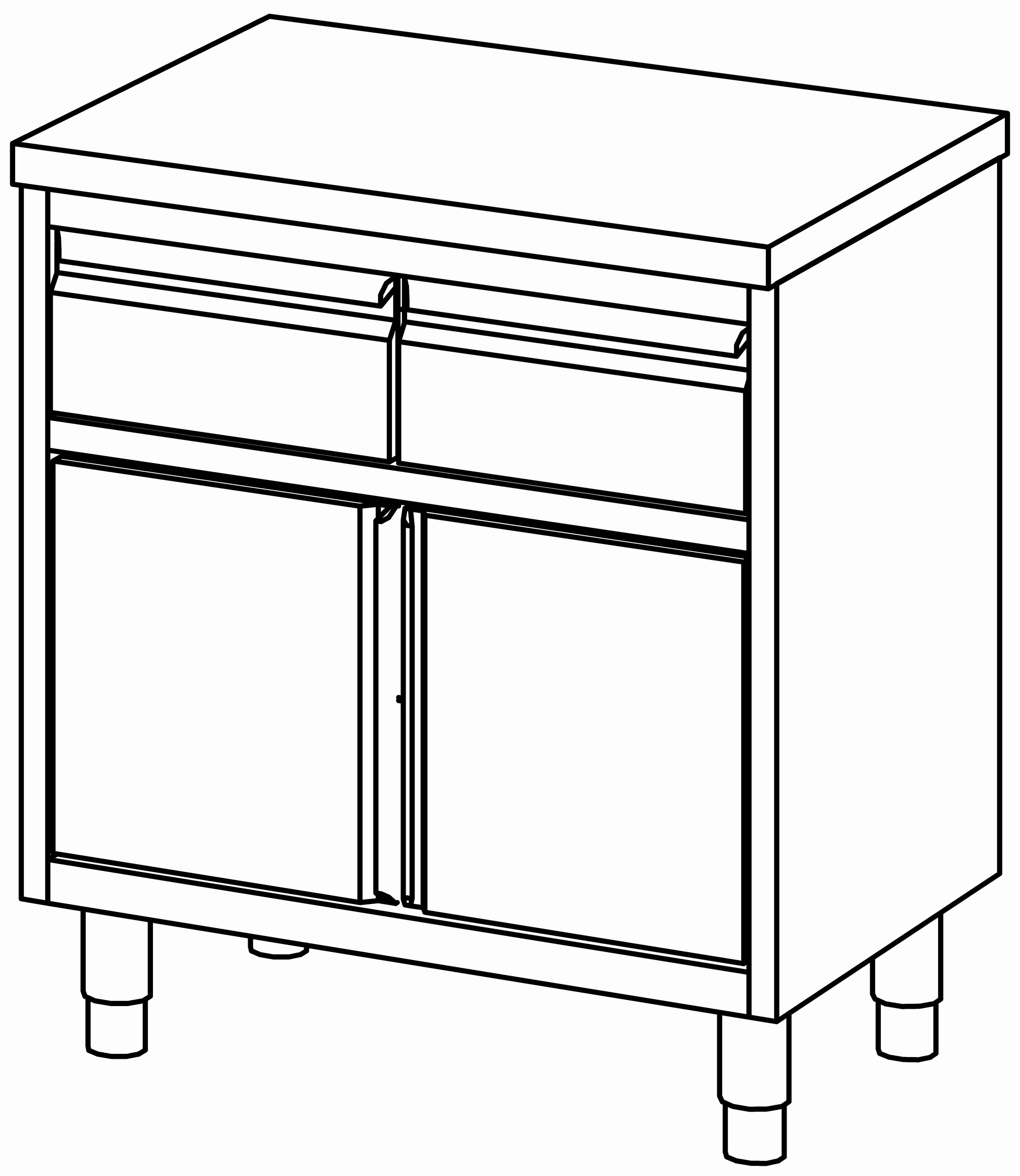 Arbeitsschrank 800x600, Schublade&F-Tür