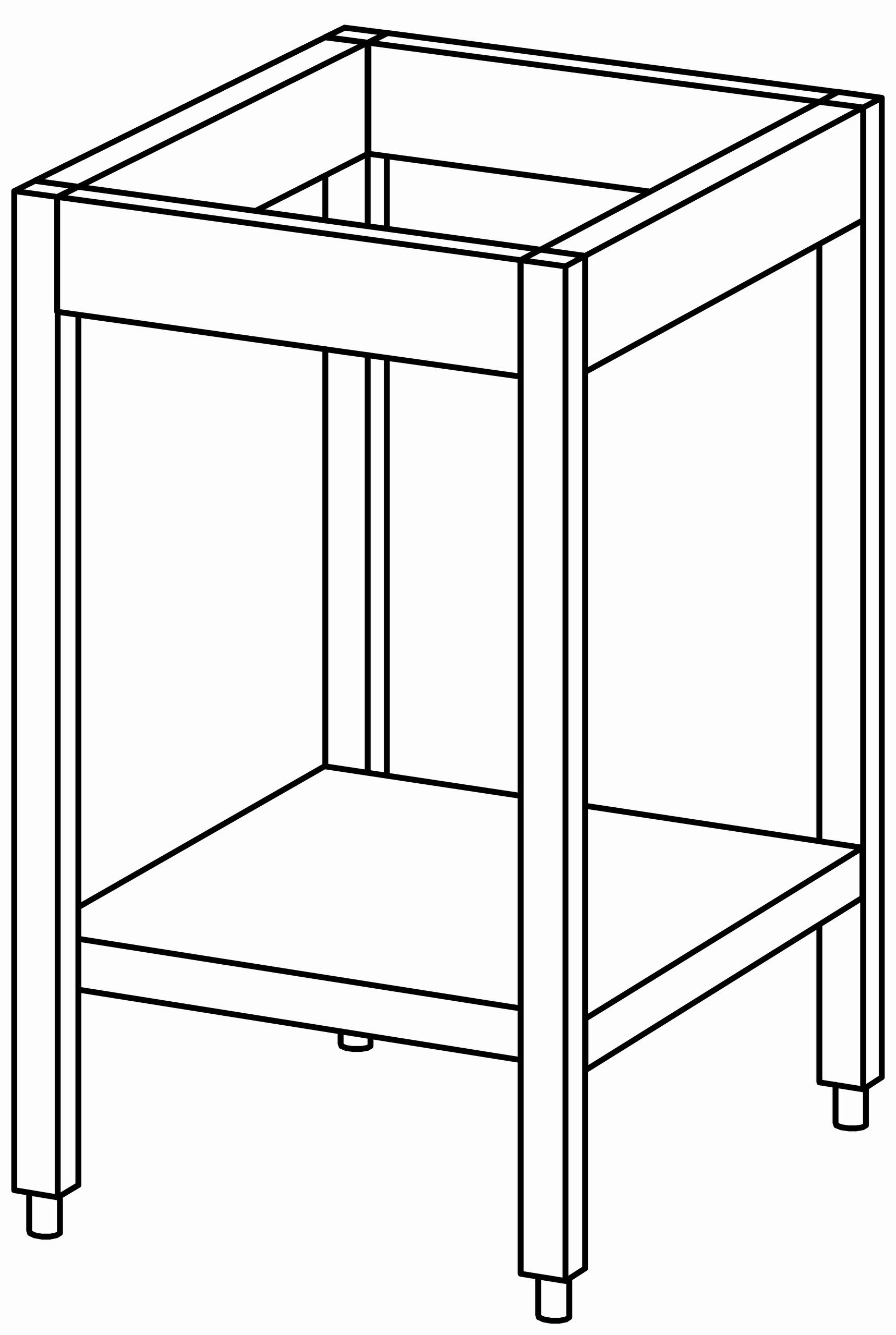 Unterbau-Arbeitstisch offen 500x660, GB