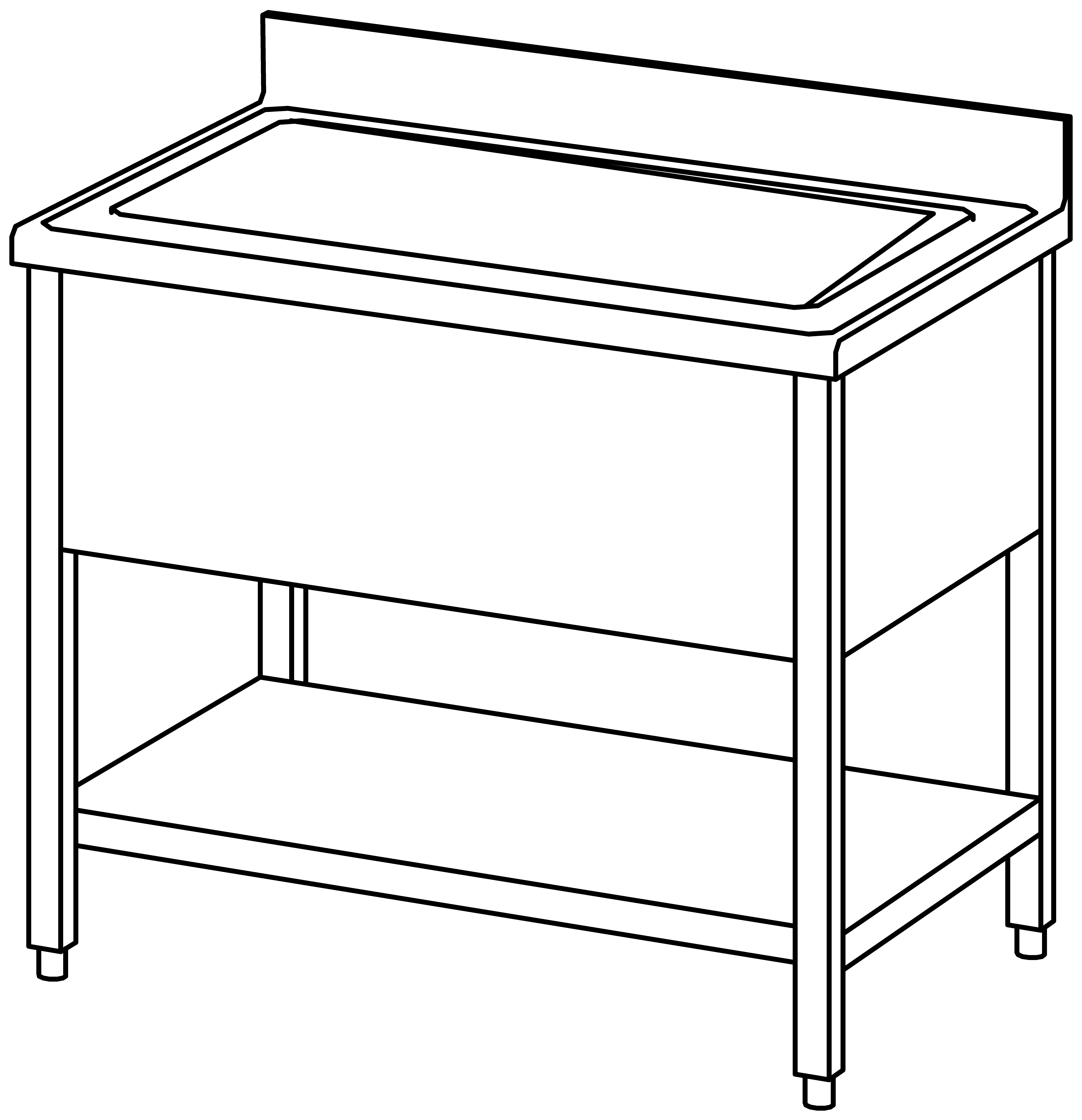 Topfspültisch offen 1000x700, GB, 1 Be.