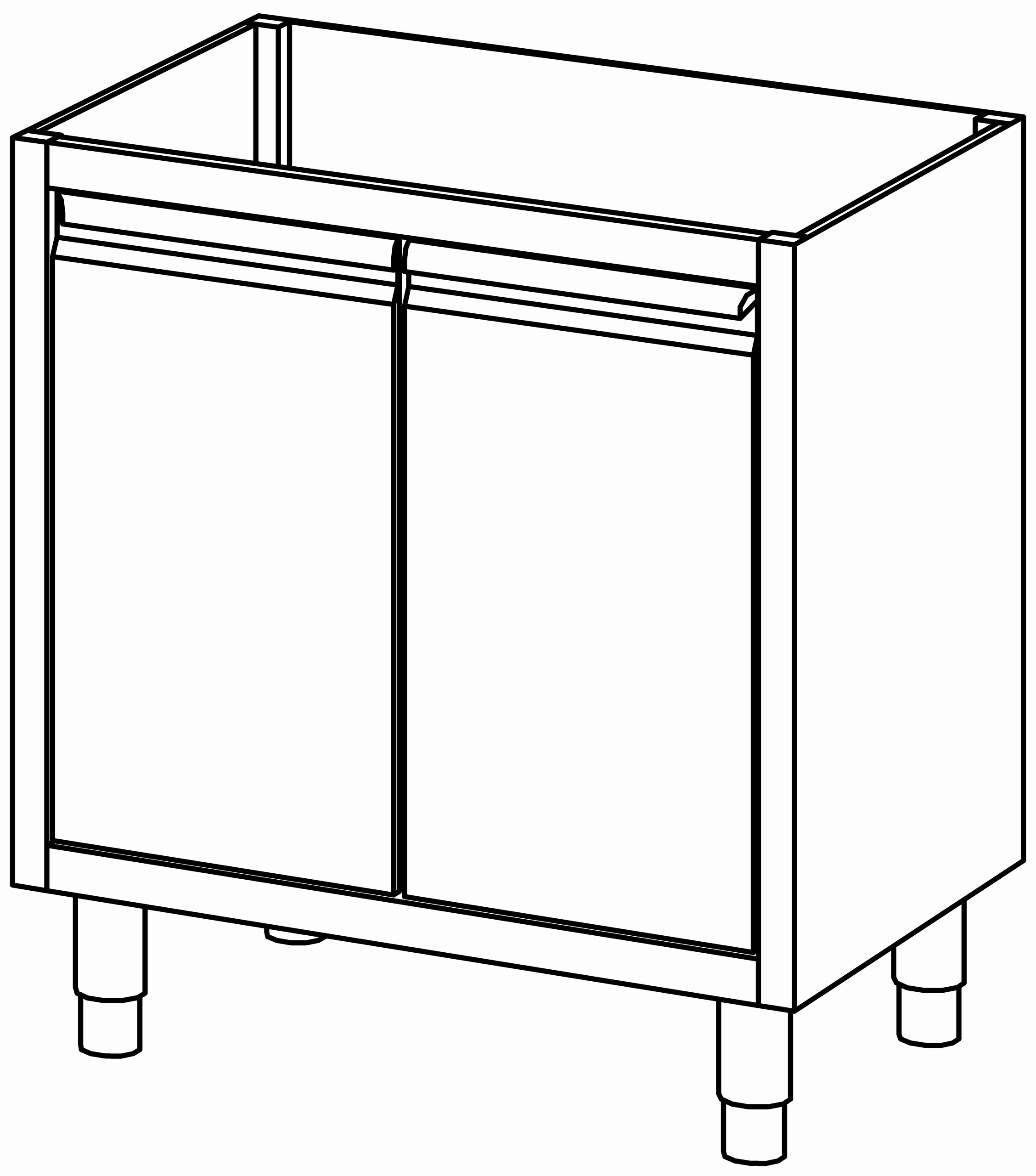 Schrankunterbau mit Flügeltür 800x580
