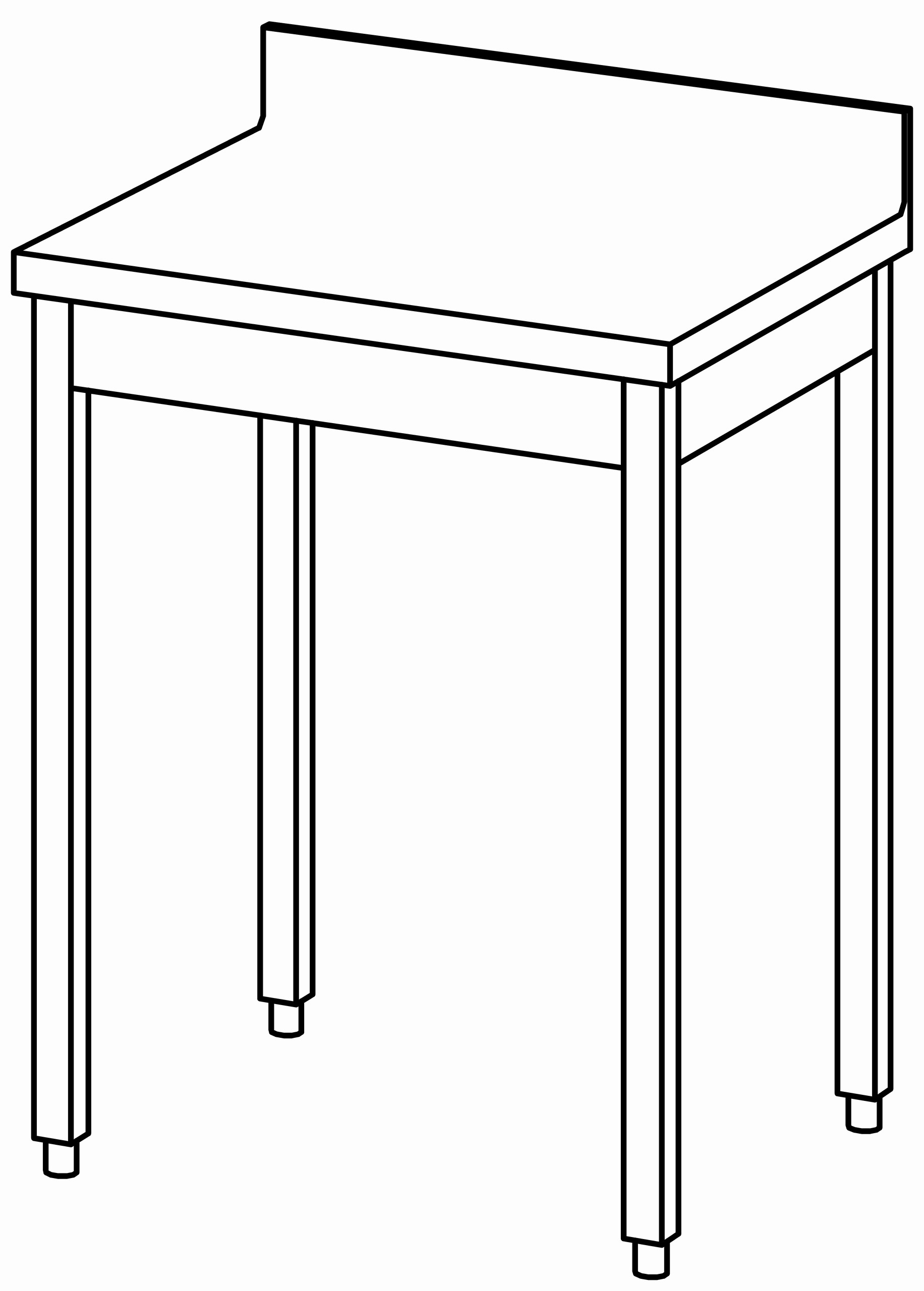 Arbeitstisch 700x600, mit Aufkantung