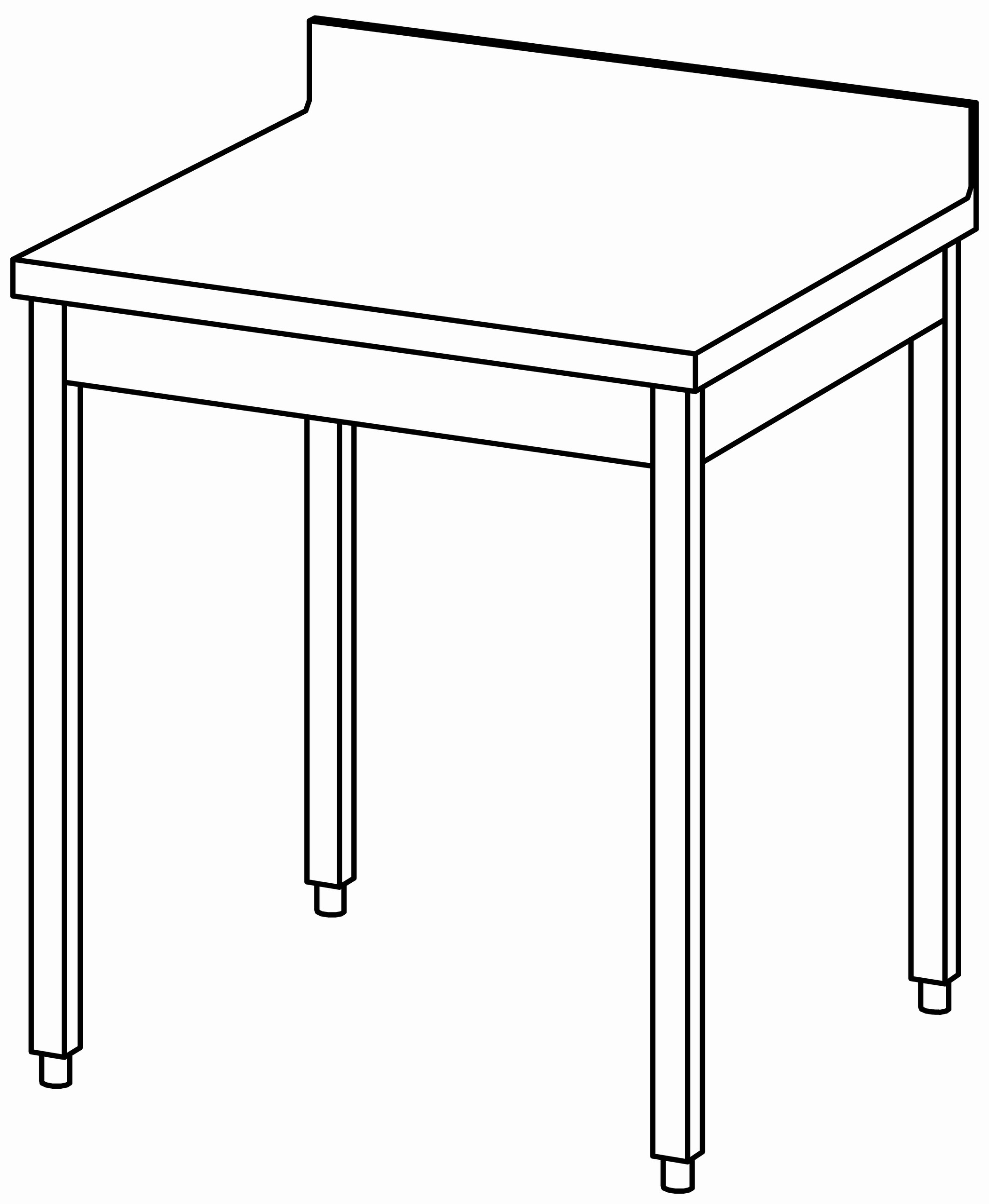 Arbeitstisch 800x800, mit Aufkantung