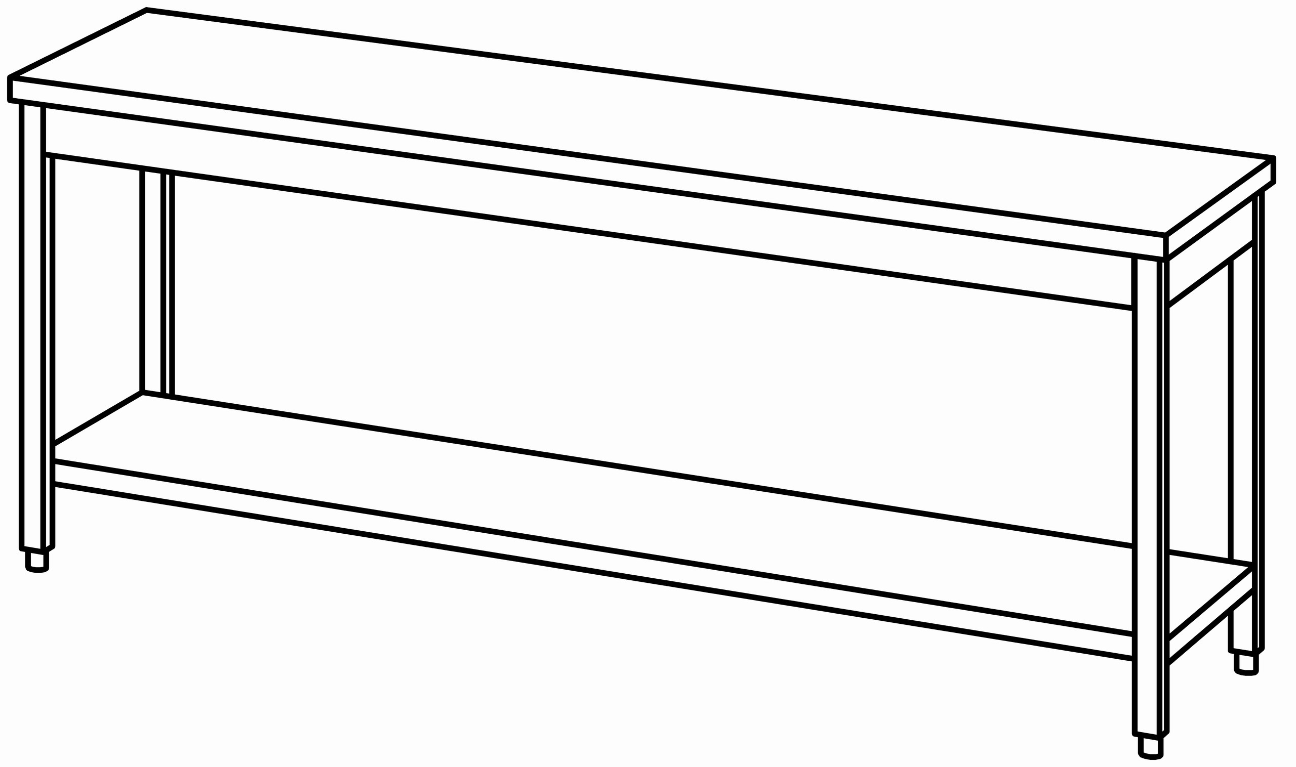 Arbeitstisch 2200x600, GB, ohne Aufk.