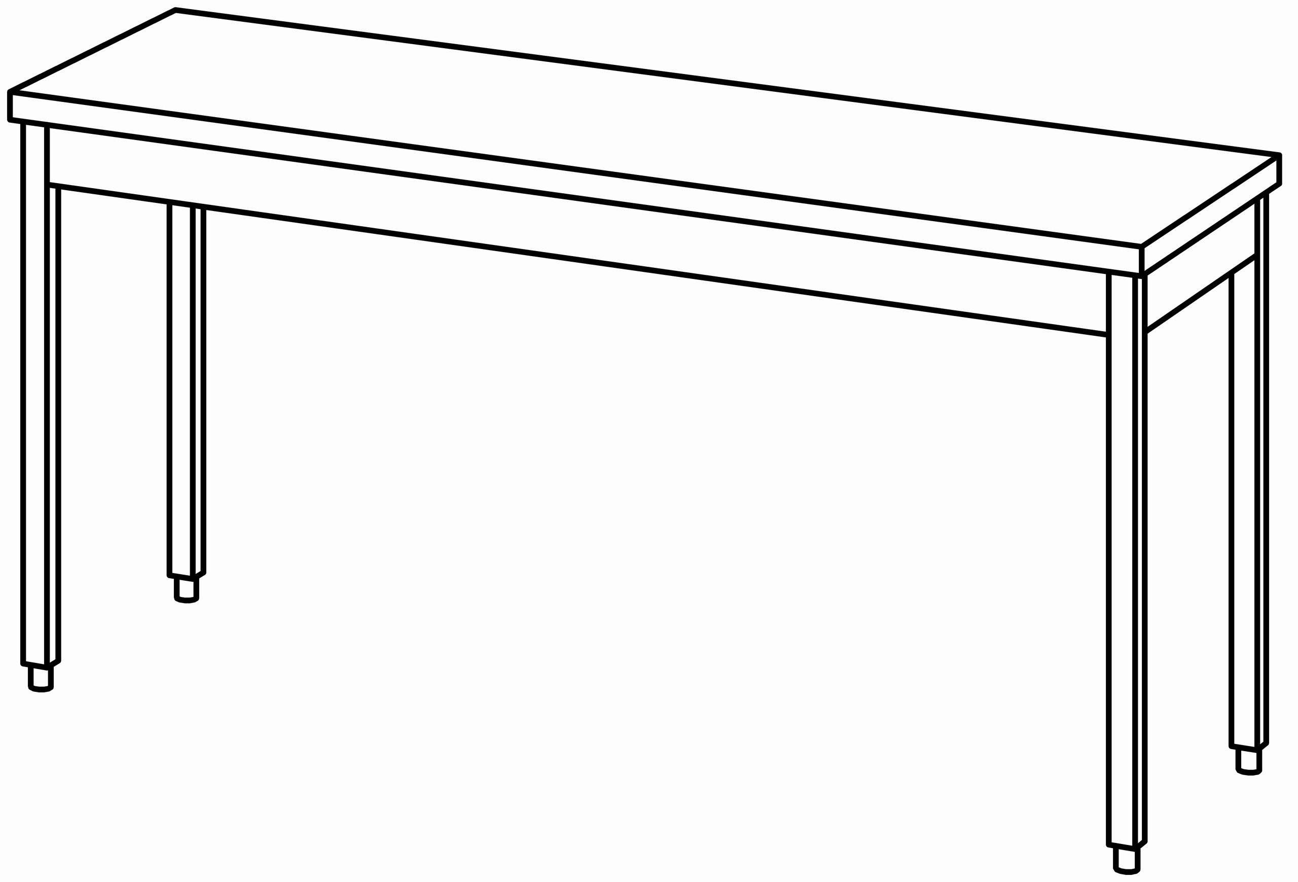 Arbeitstisch 1800x600, ohne Aufkantung
