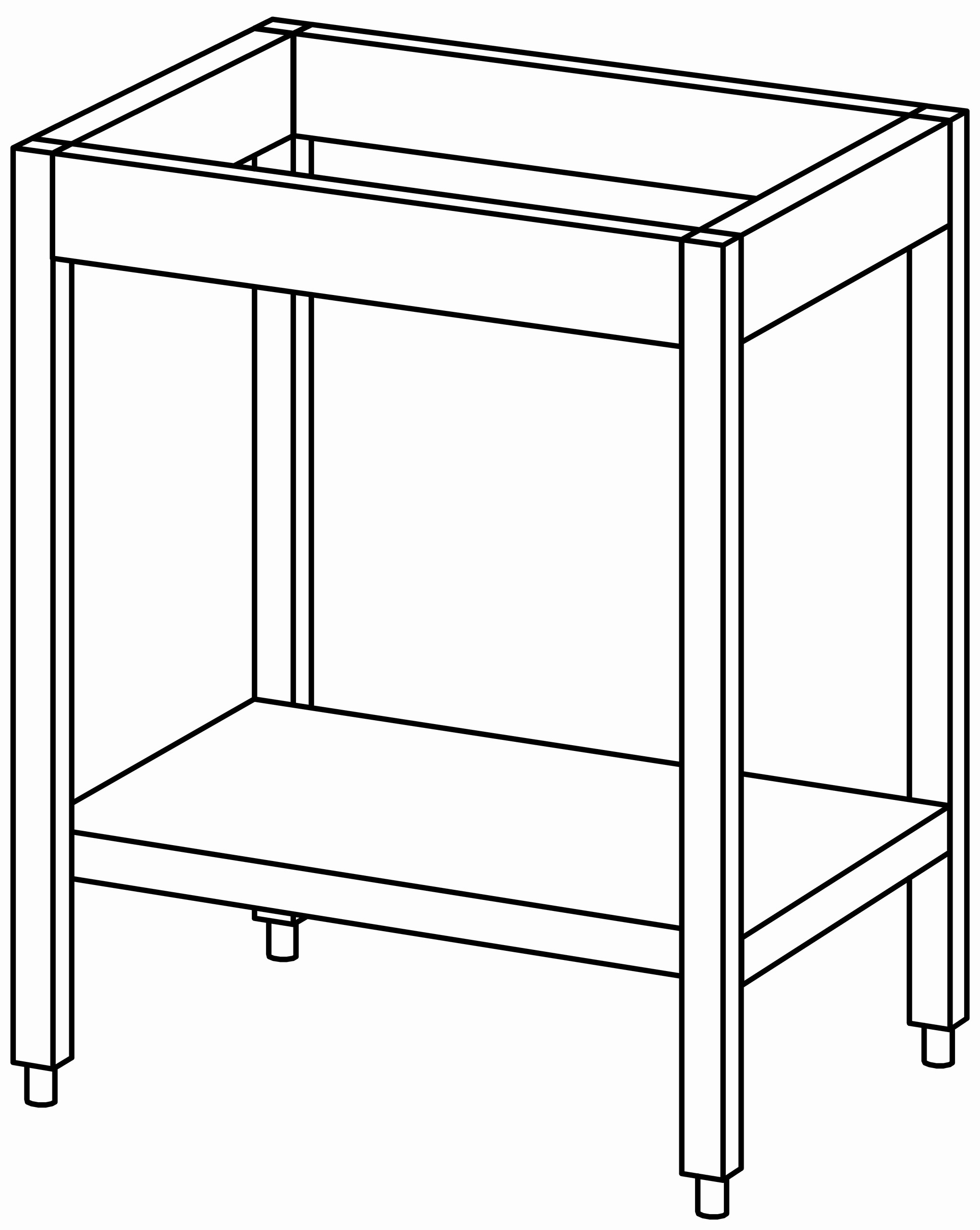 Unterbau-Arbeitstisch offen 700x560, GB
