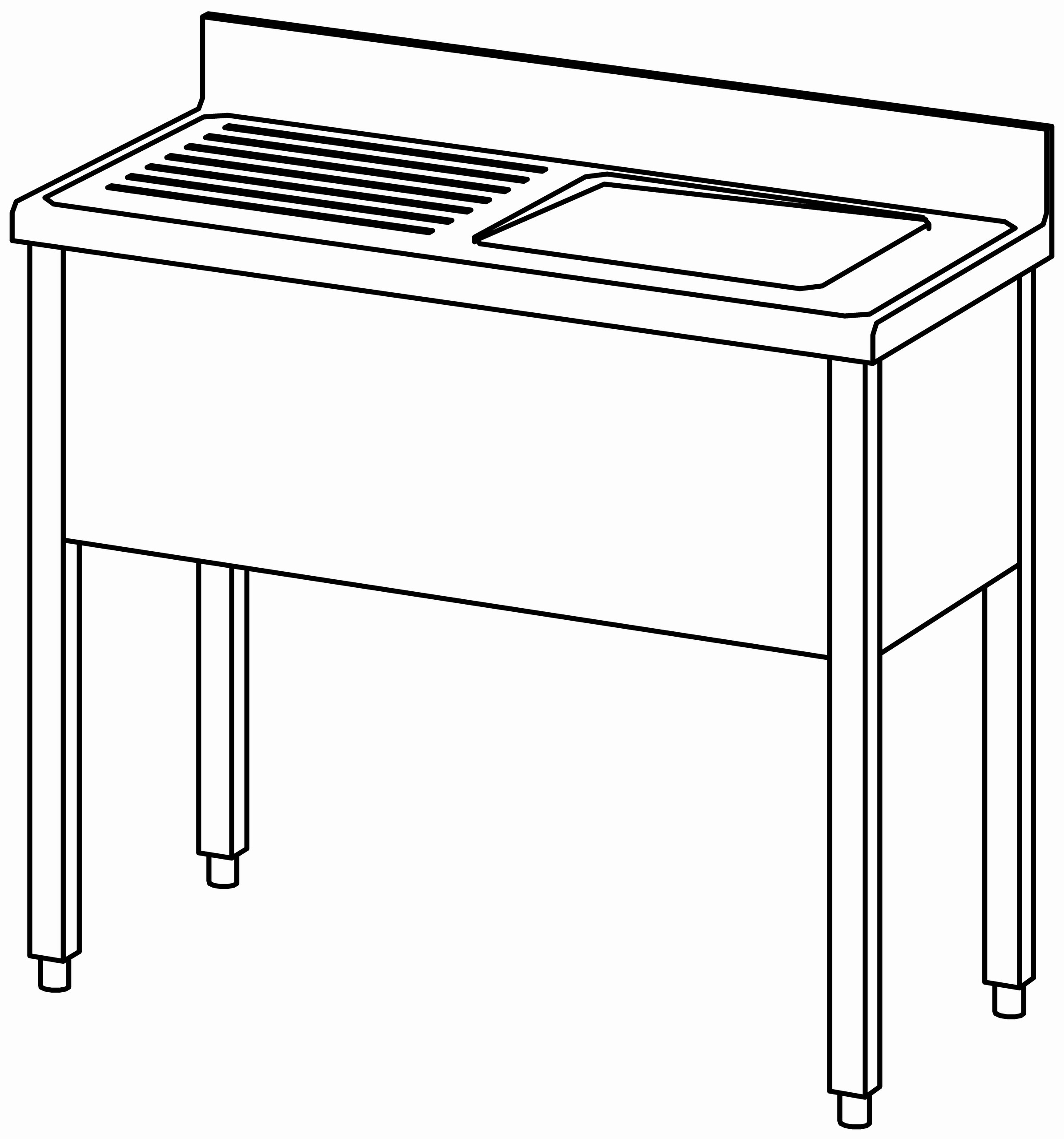 Spültisch offen 1000x500, 1 Becken r