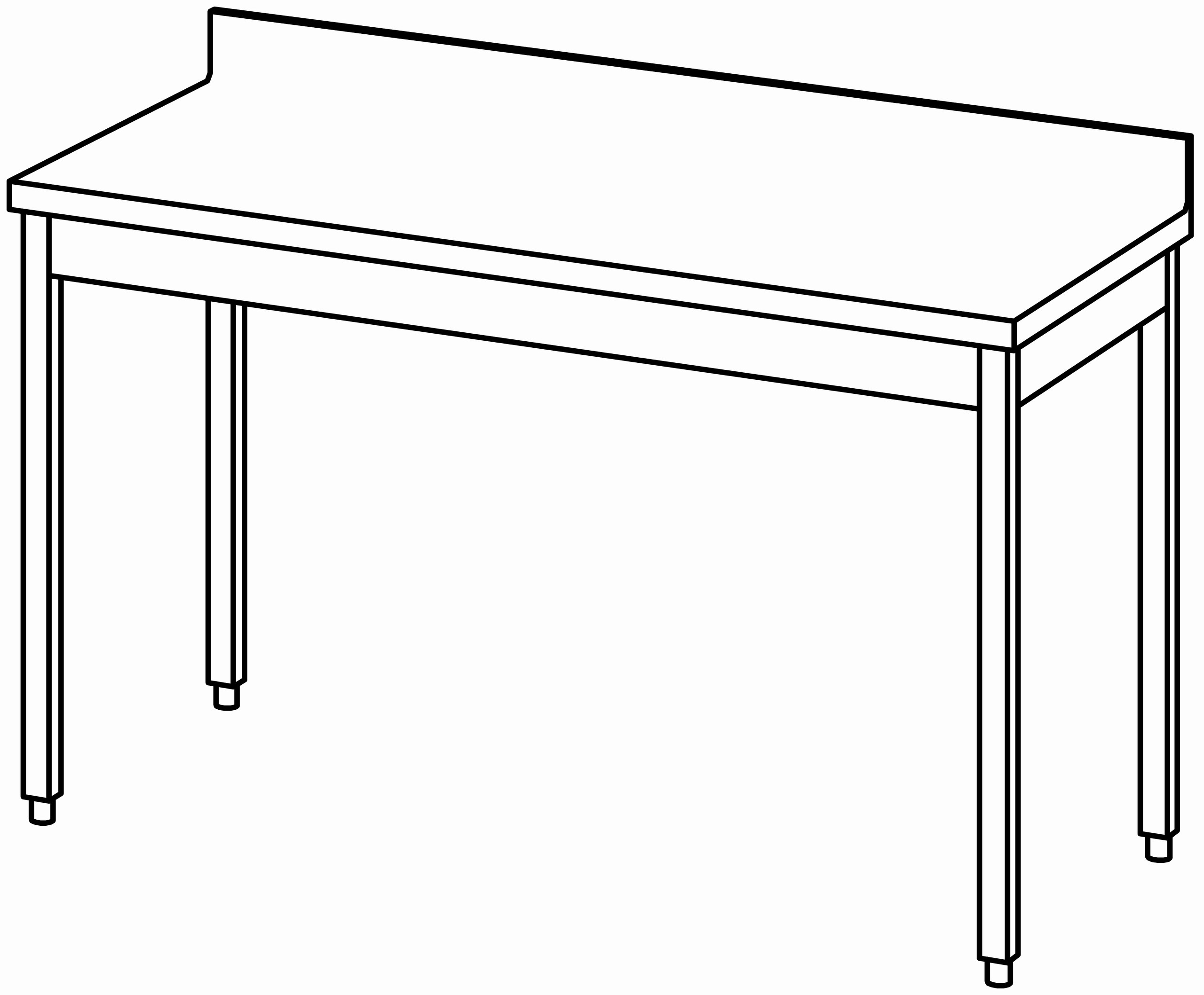 Arbeitstisch 1500x700, mit Aufkantung