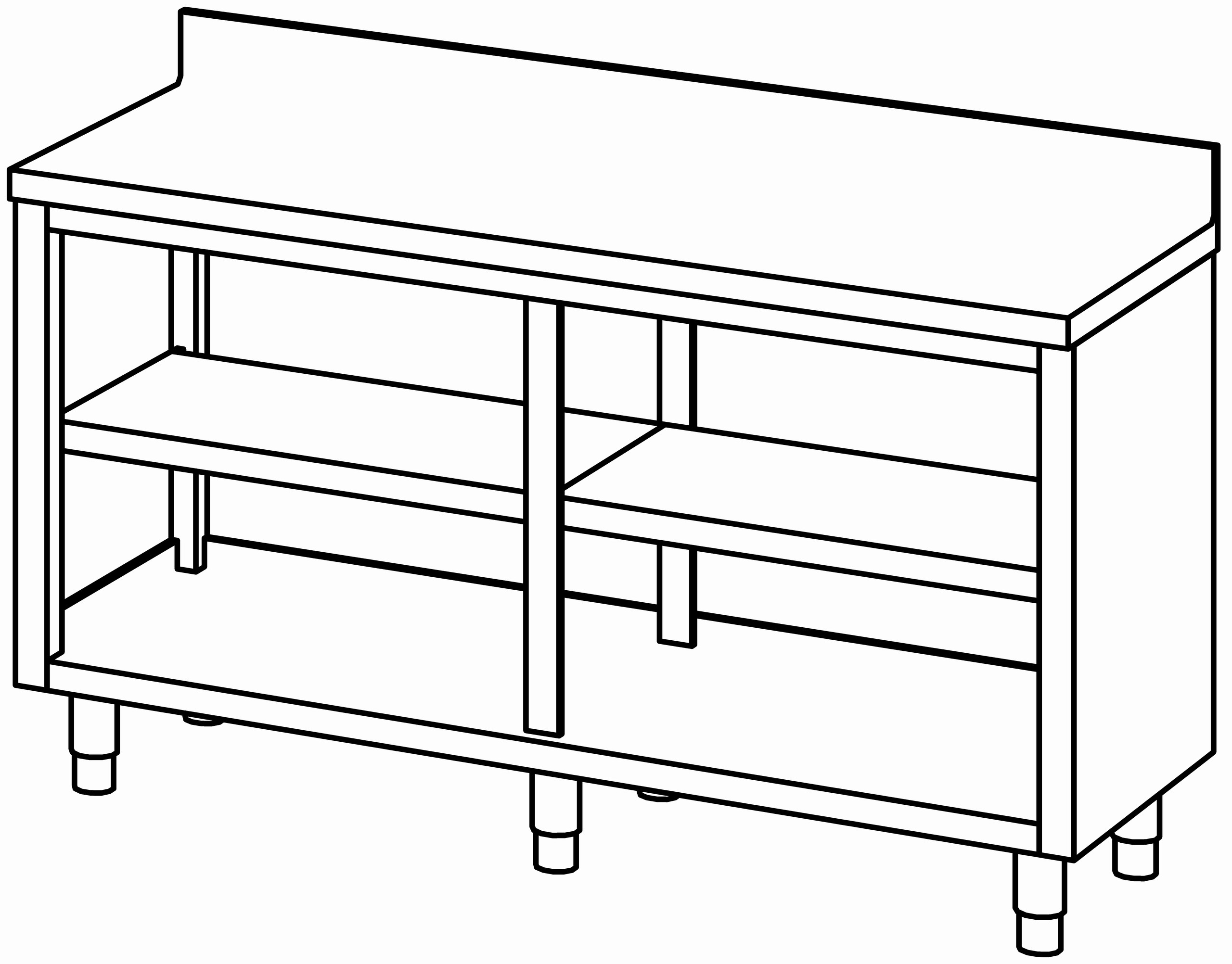 Arbeitsschrank 1600x600, offen, mit AK