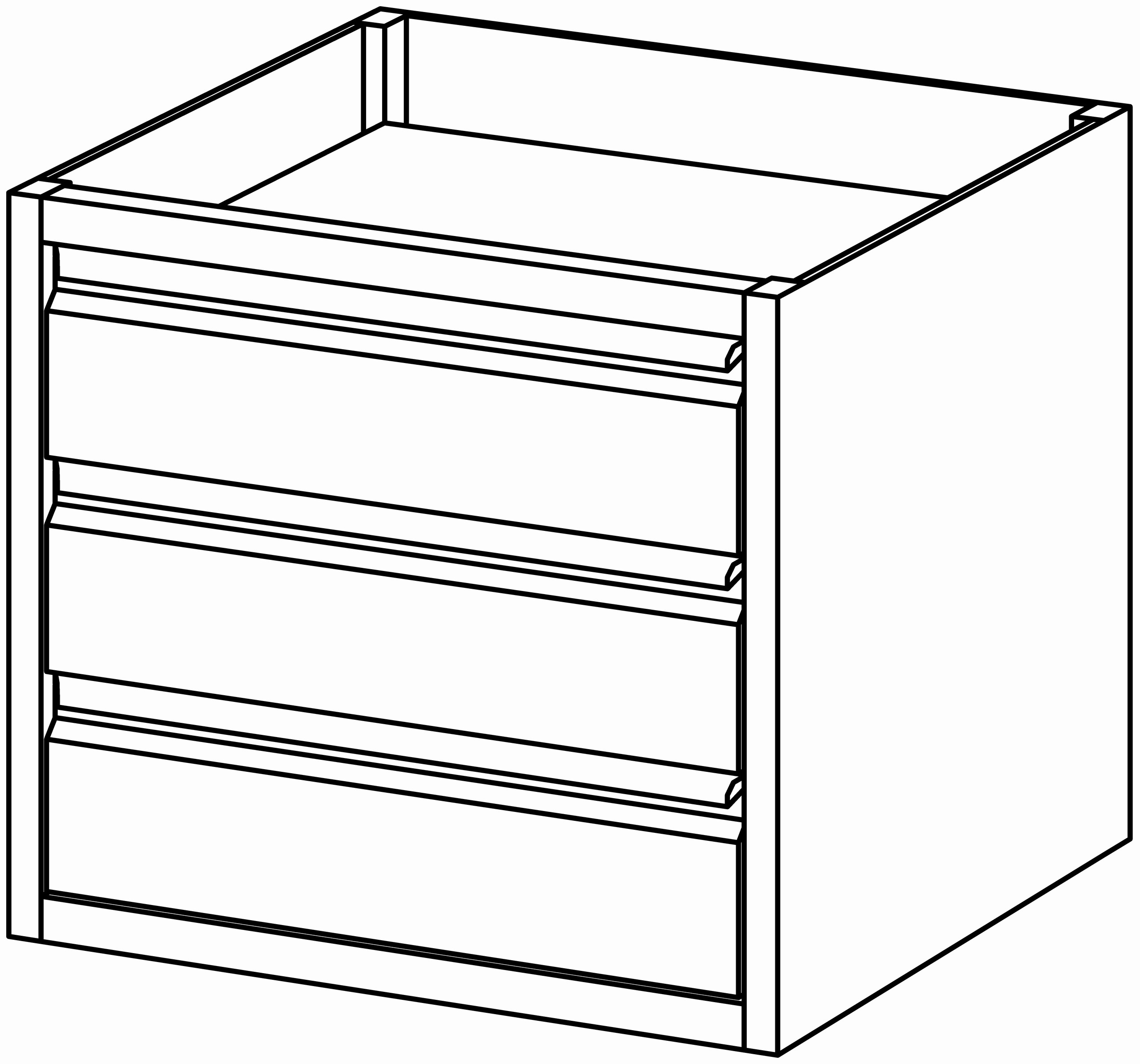 3er-Schubladenblock 600 für Tische T 700