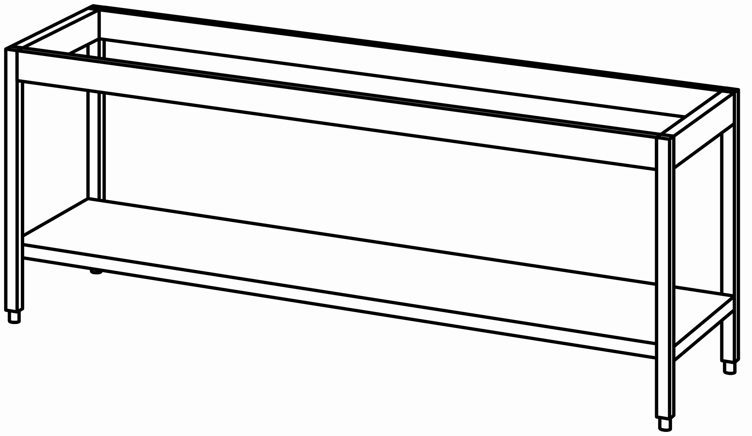 Unterbau-Arbeitstisch offen 2200x660, GB