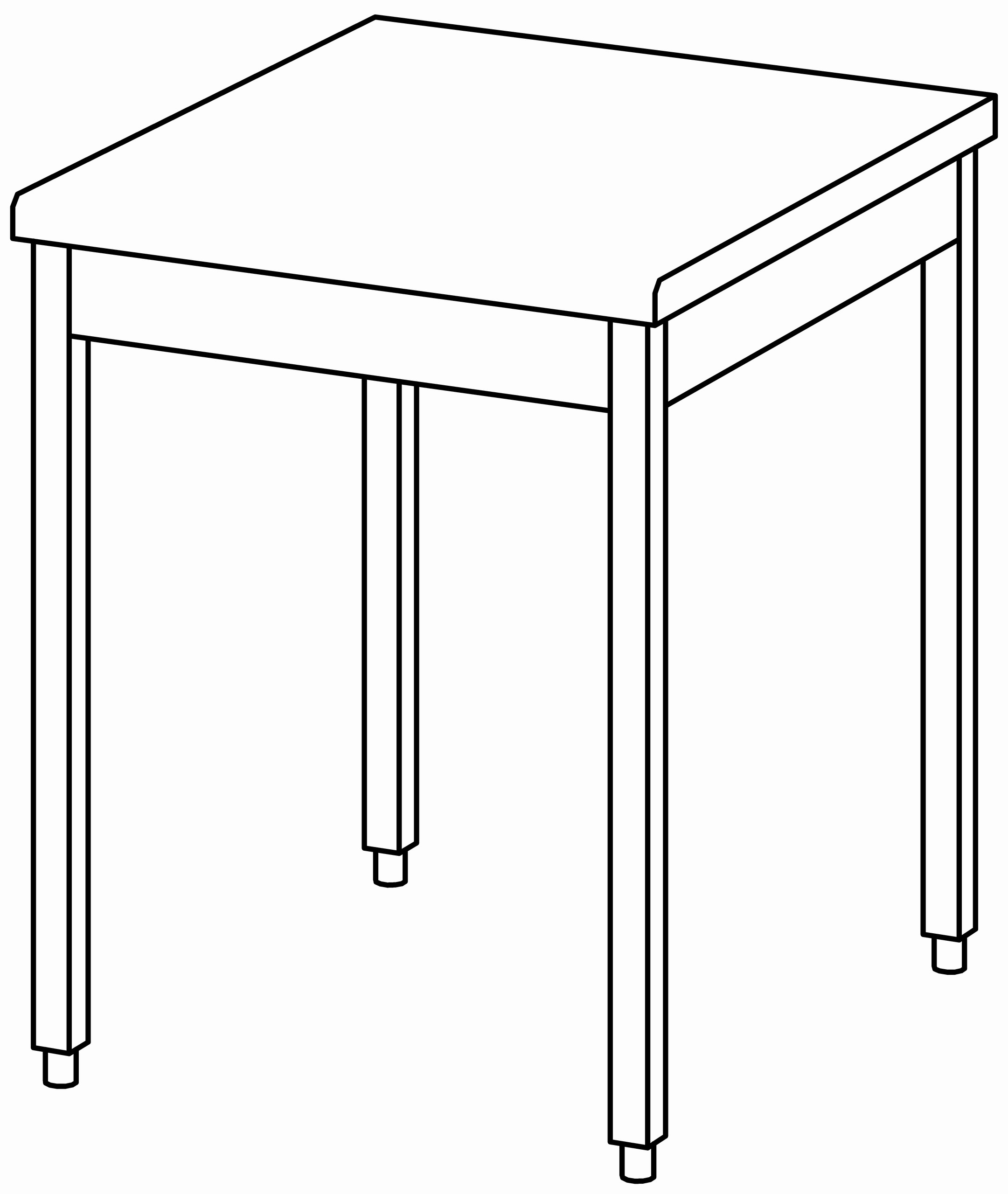 Arbeitstisch 700x900, ohne Aufkantung