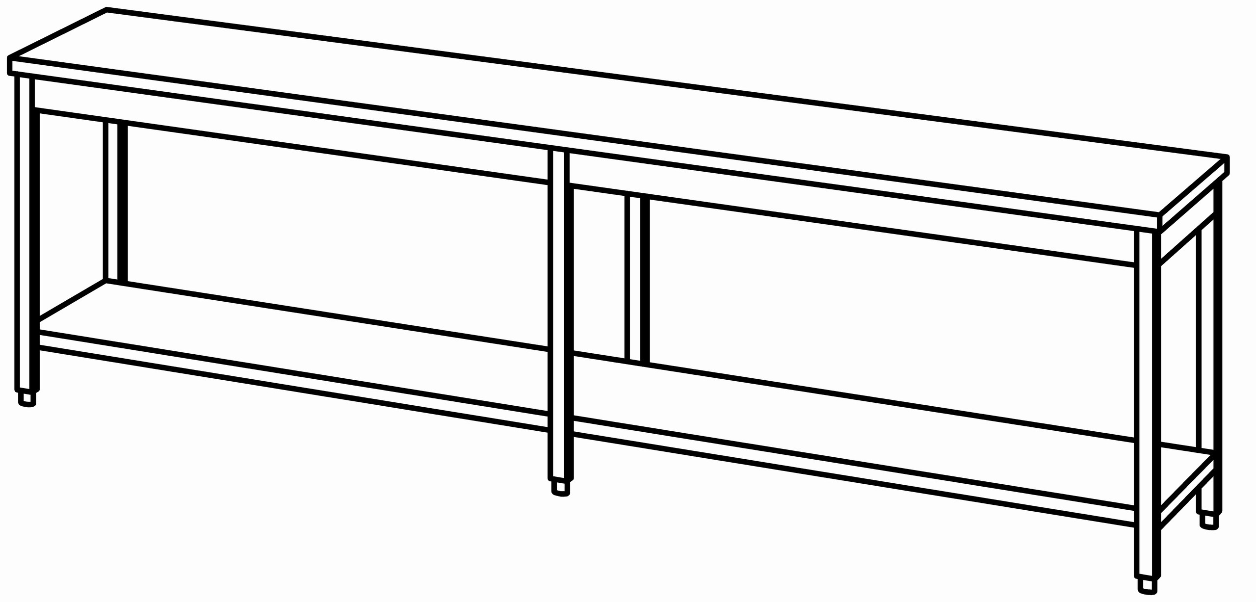 Arbeitstisch 3000x600, GB, ohne Aufk.