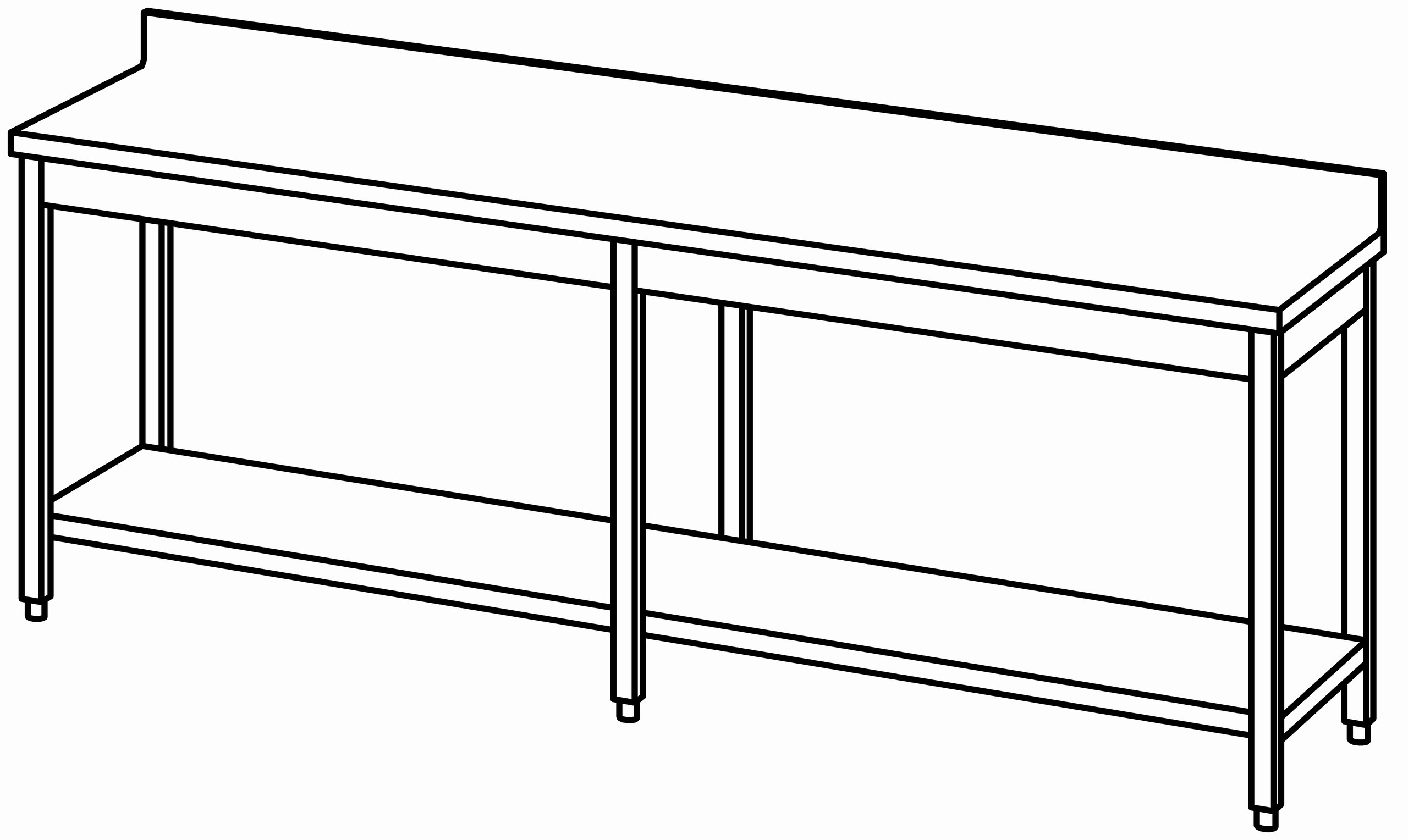 Arbeitstisch 2400x600, GB, mit Aufk.