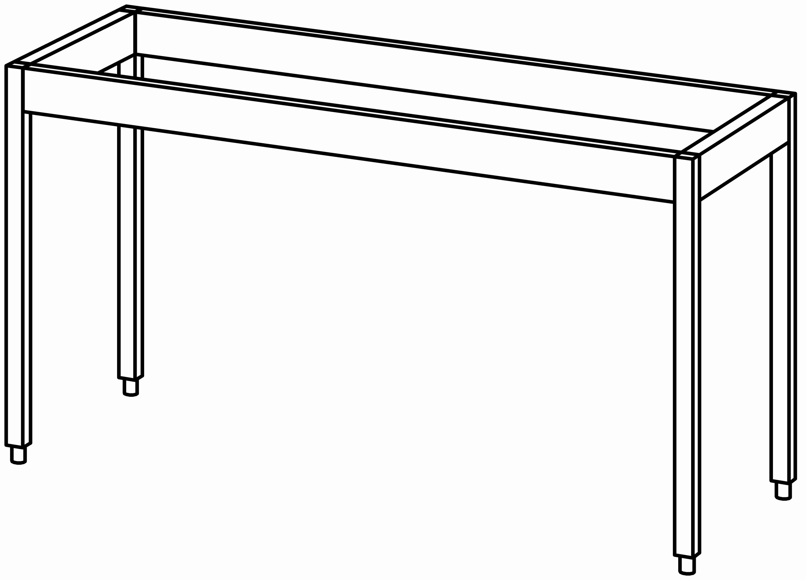 Unterbau-Arbeitstisch offen 1600x660