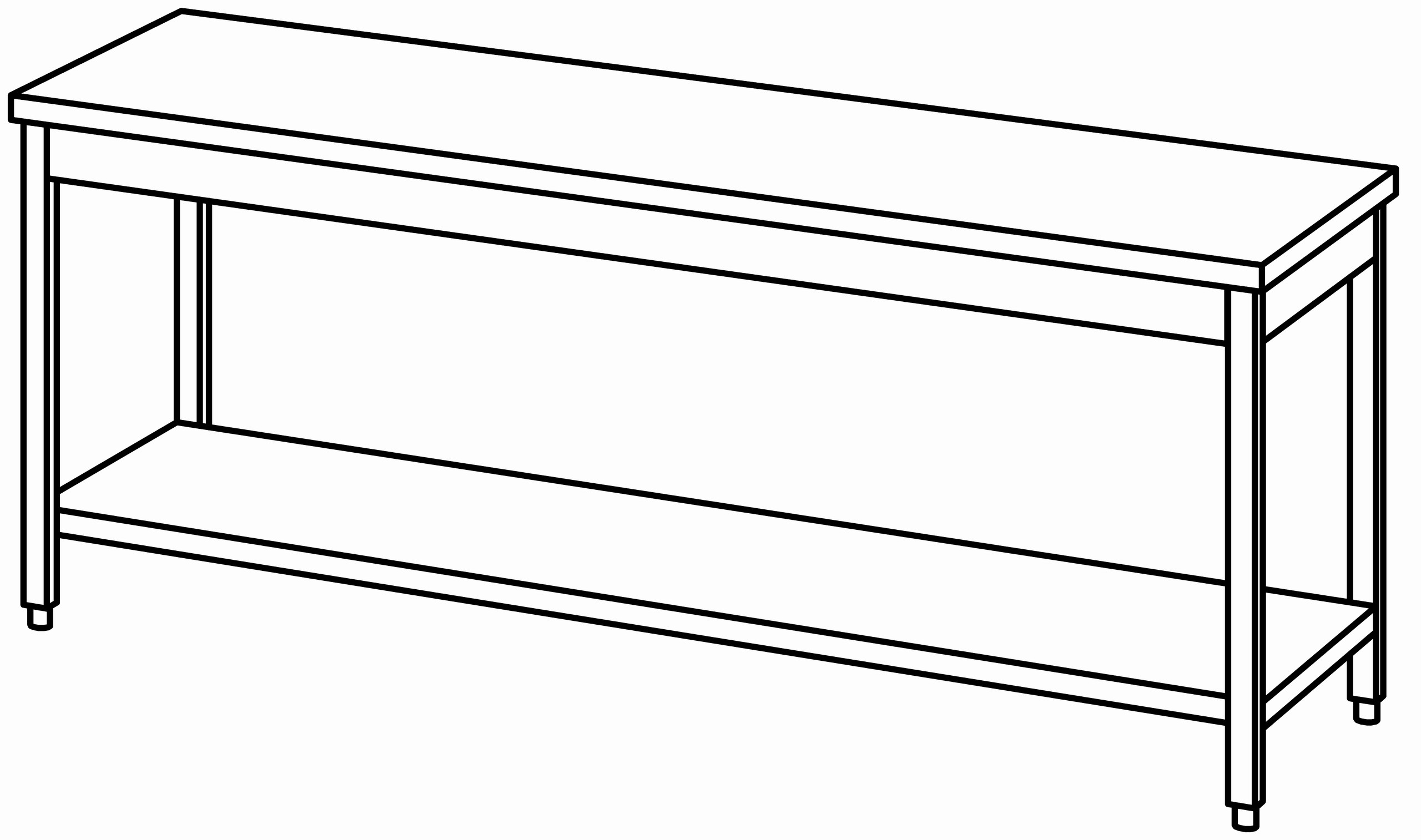 Arbeitstisch 2200x700, GB, ohne Aufk.