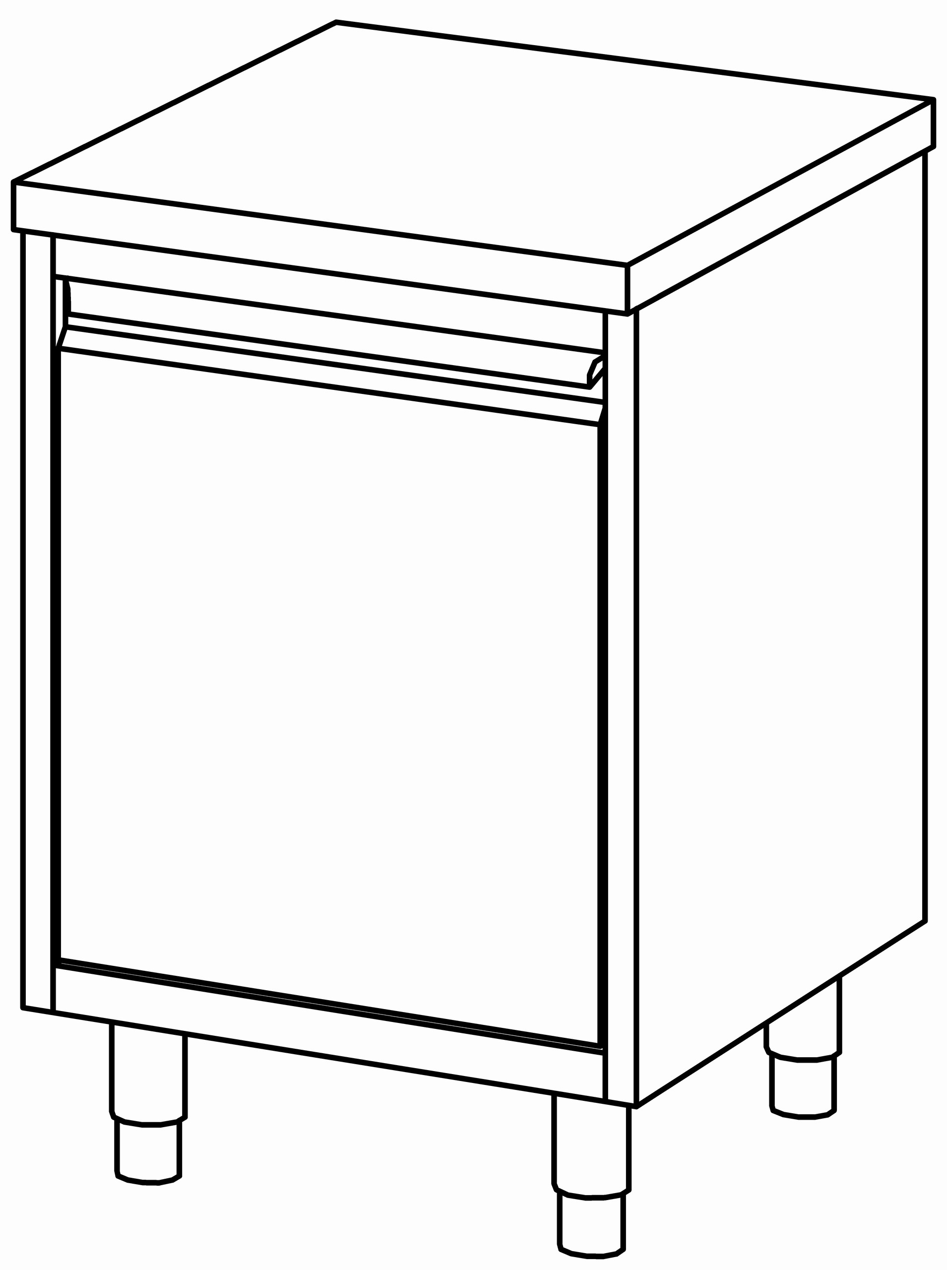Arbeitsschrank 600x700, beidseit. F-Tür