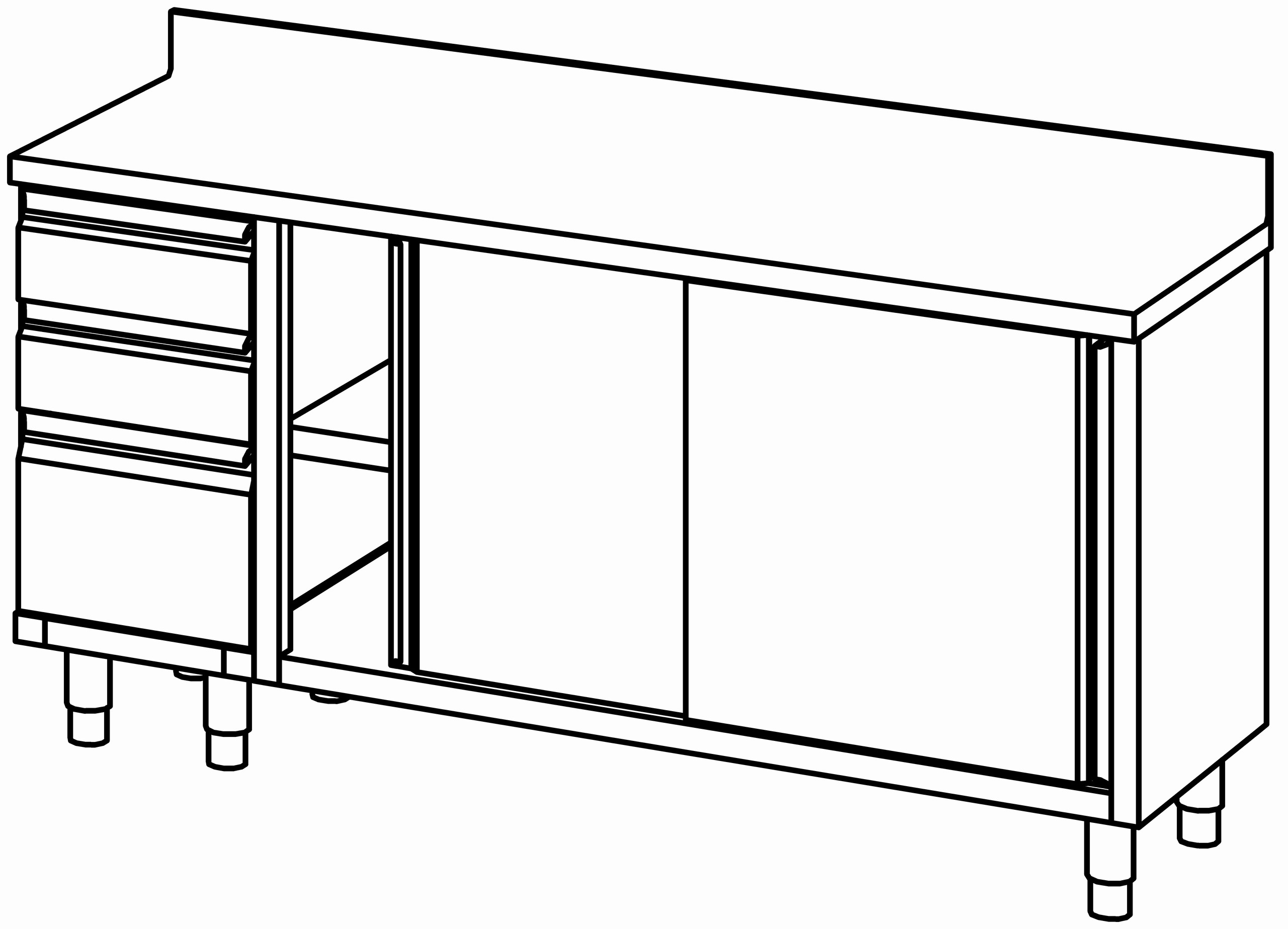 Arbeitsschrank 1800x600, S-Block li, AK