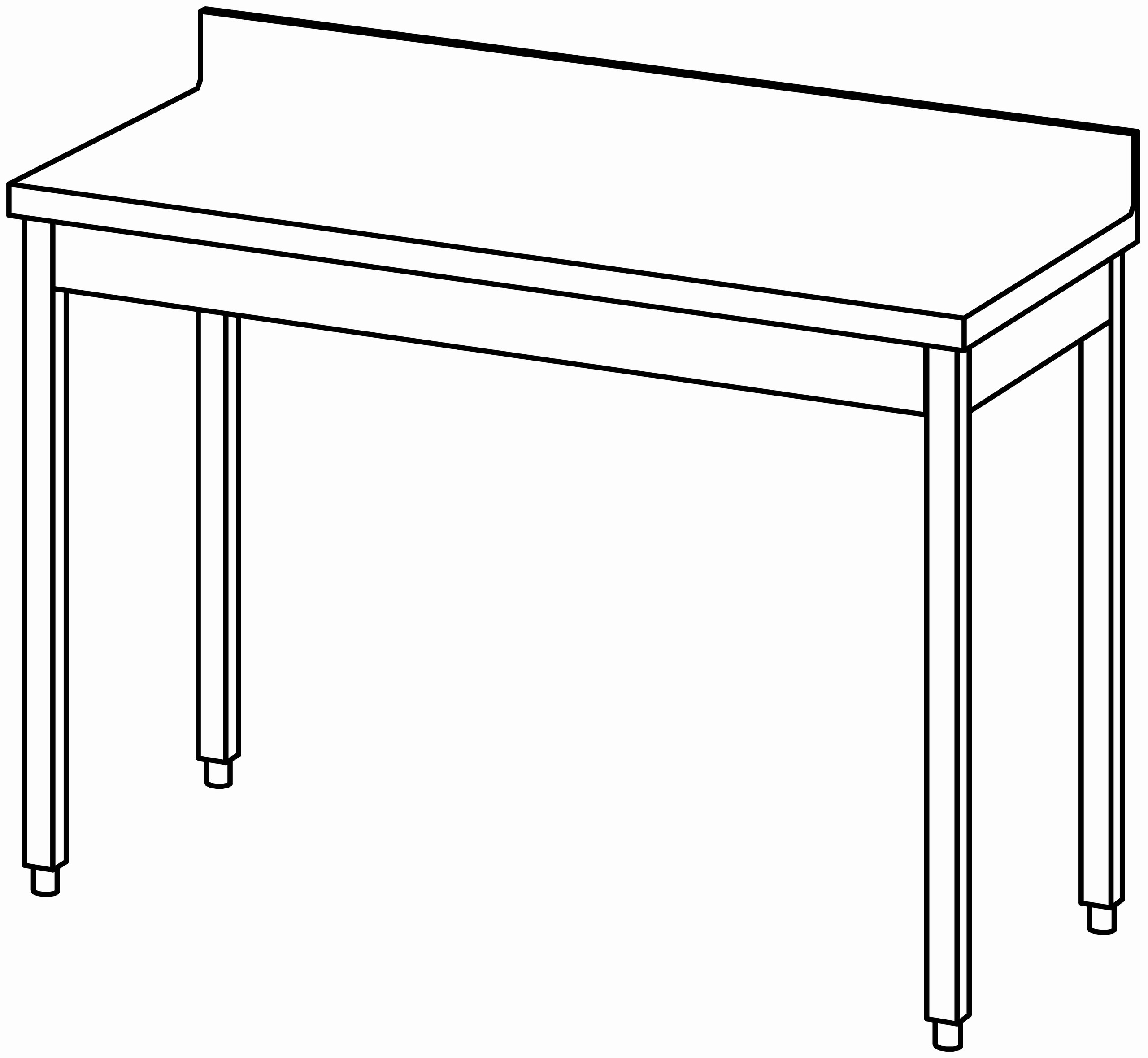Arbeitstisch 1300x600, mit Aufkantung