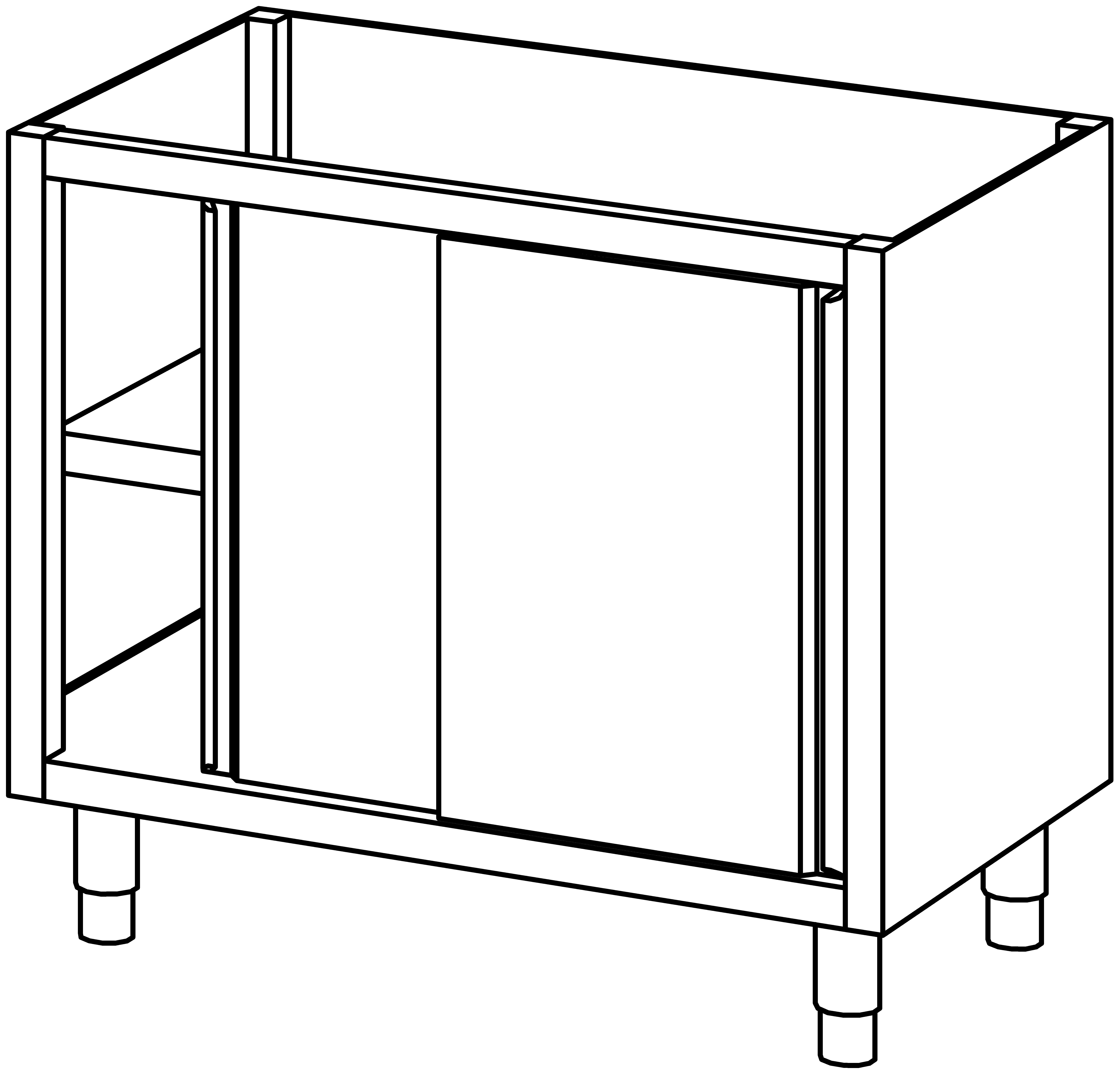 Schrankunterbau mit Schiebetür 1000x680
