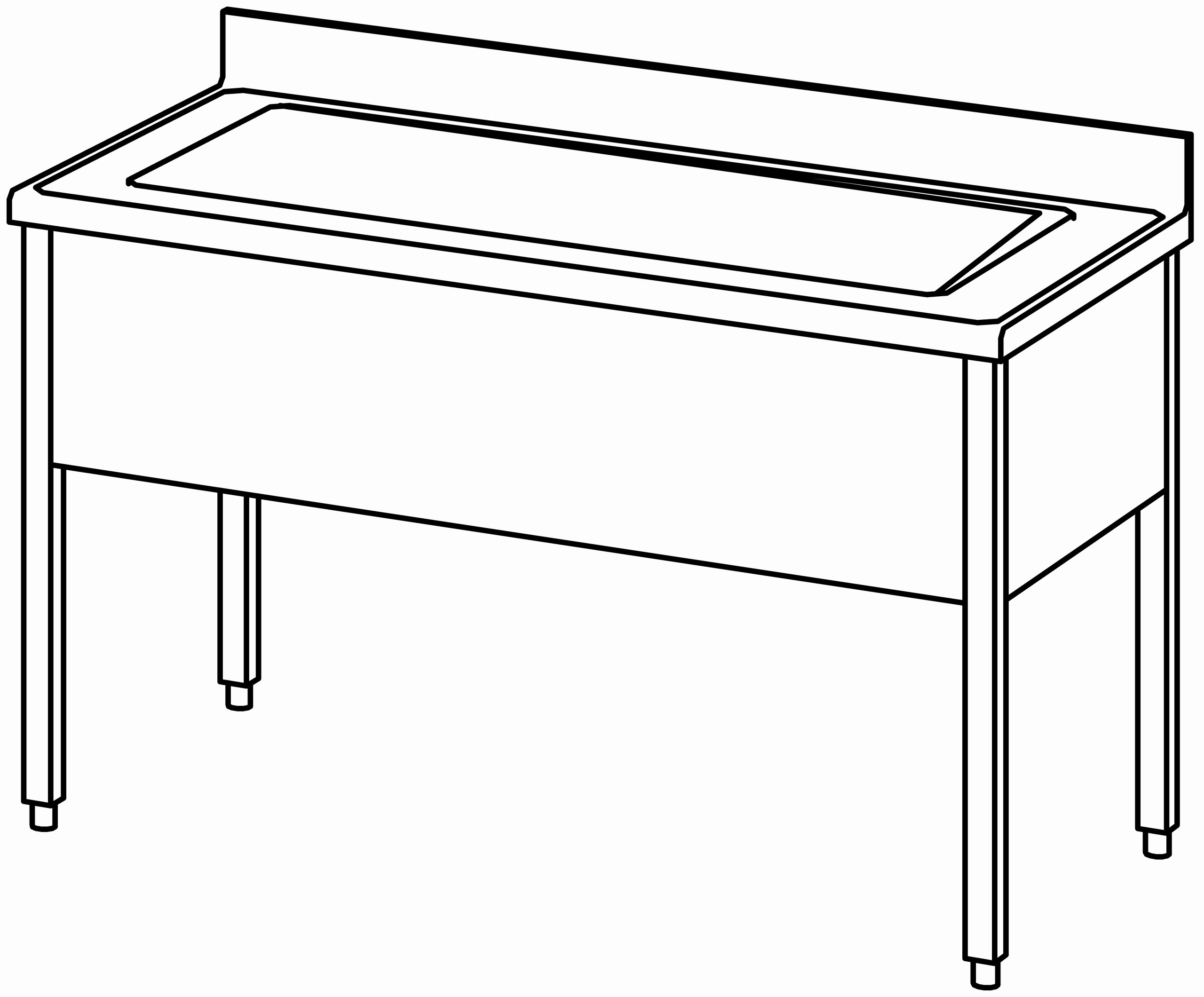 Topfspültisch offen 1400x700, 1 Becken