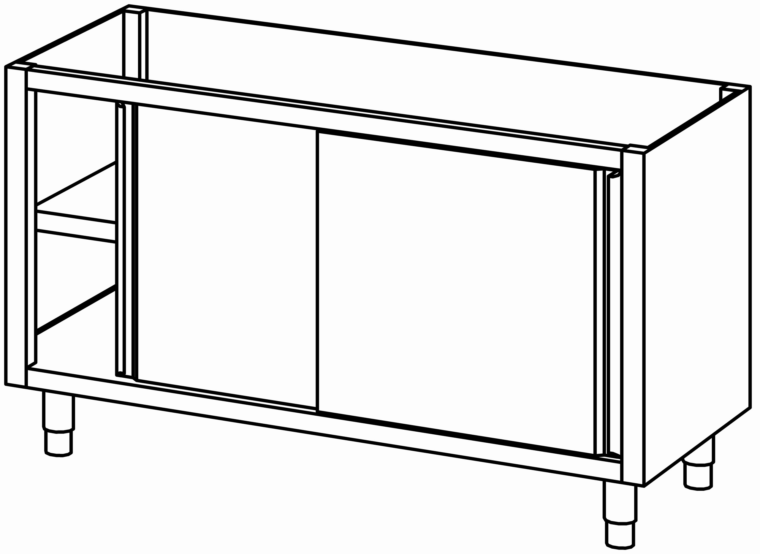 Schrankunterbau mit Schiebetür 1500x680