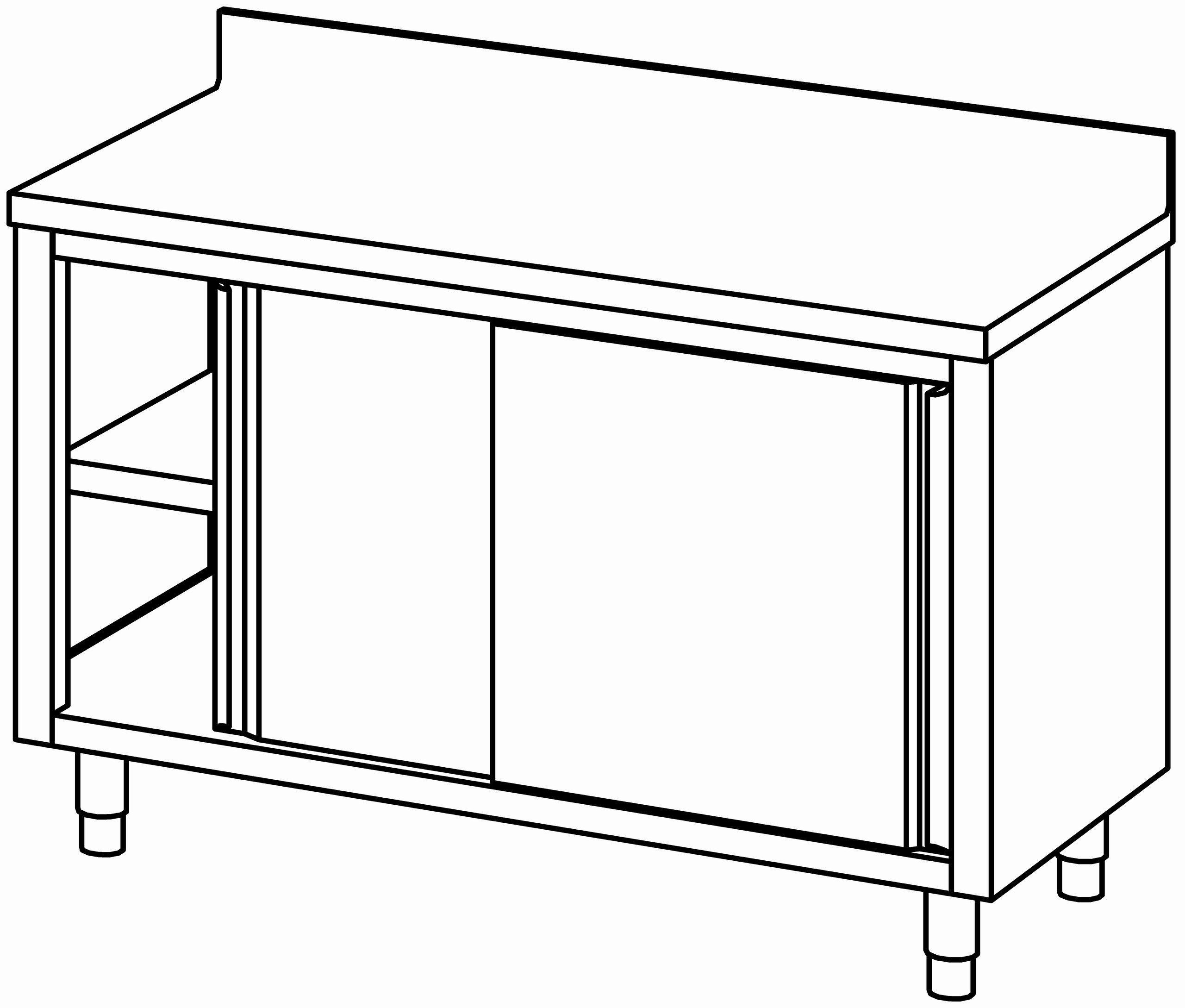 Arbeitsschrank 1400x700, S-Tür, mit AK