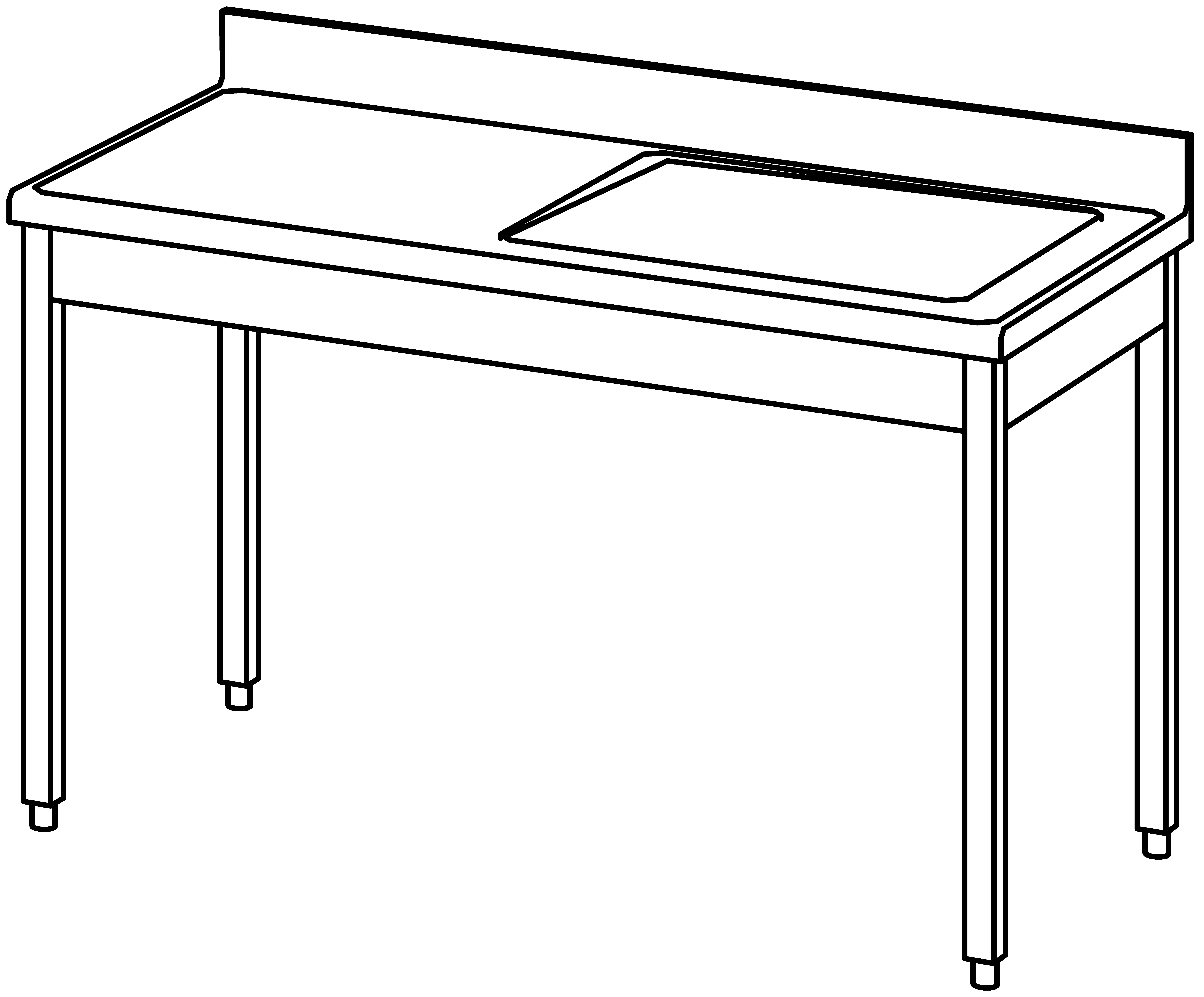 Arbeitstisch 1400x700, GN-Becken rechts