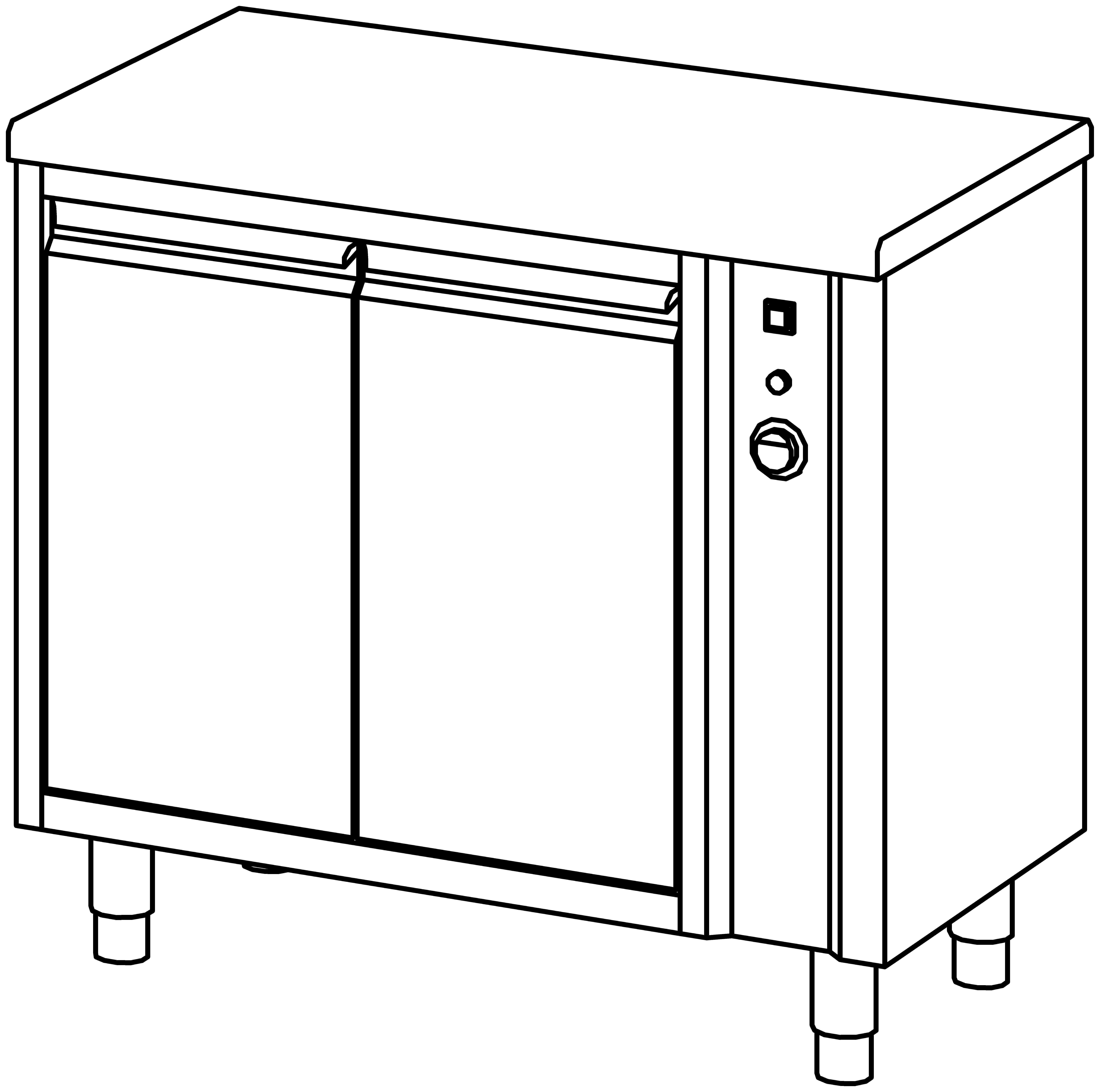 Wärmeschrank 1000x600, beidseitig F-Tür