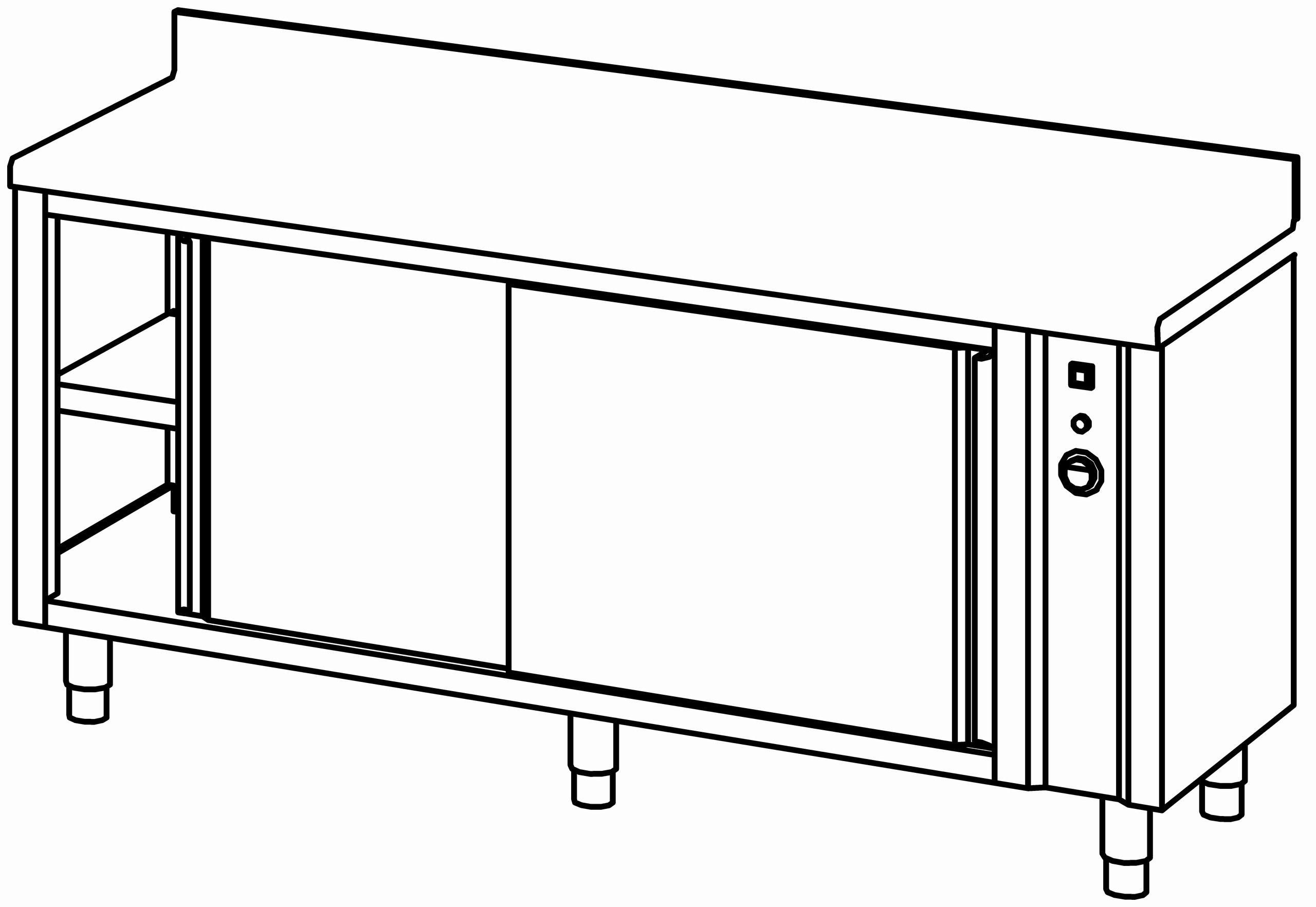 Wärmeschrank 1800x600, S-Tür, mit AK