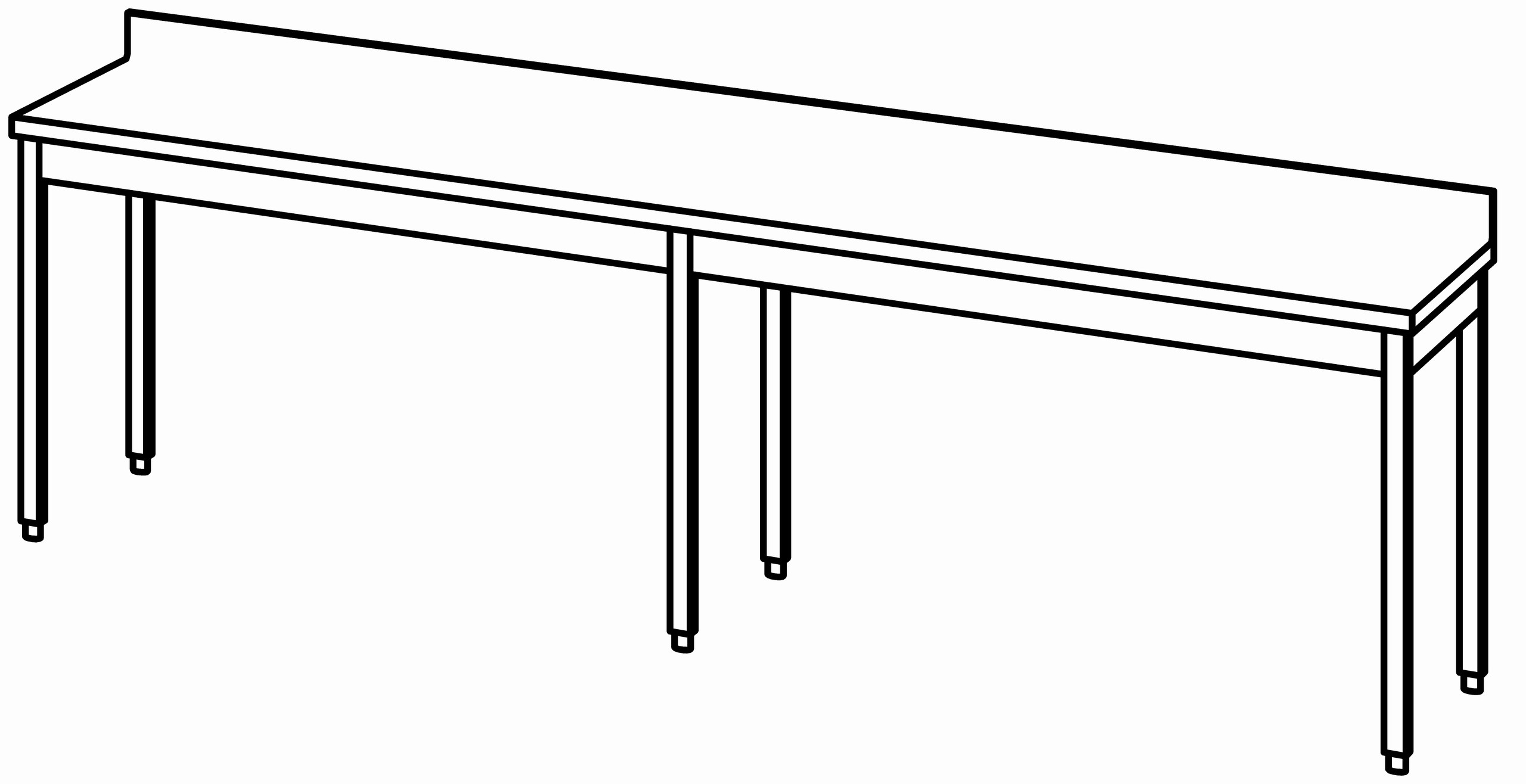 Arbeitstisch 3000x600, mit Aufkantung