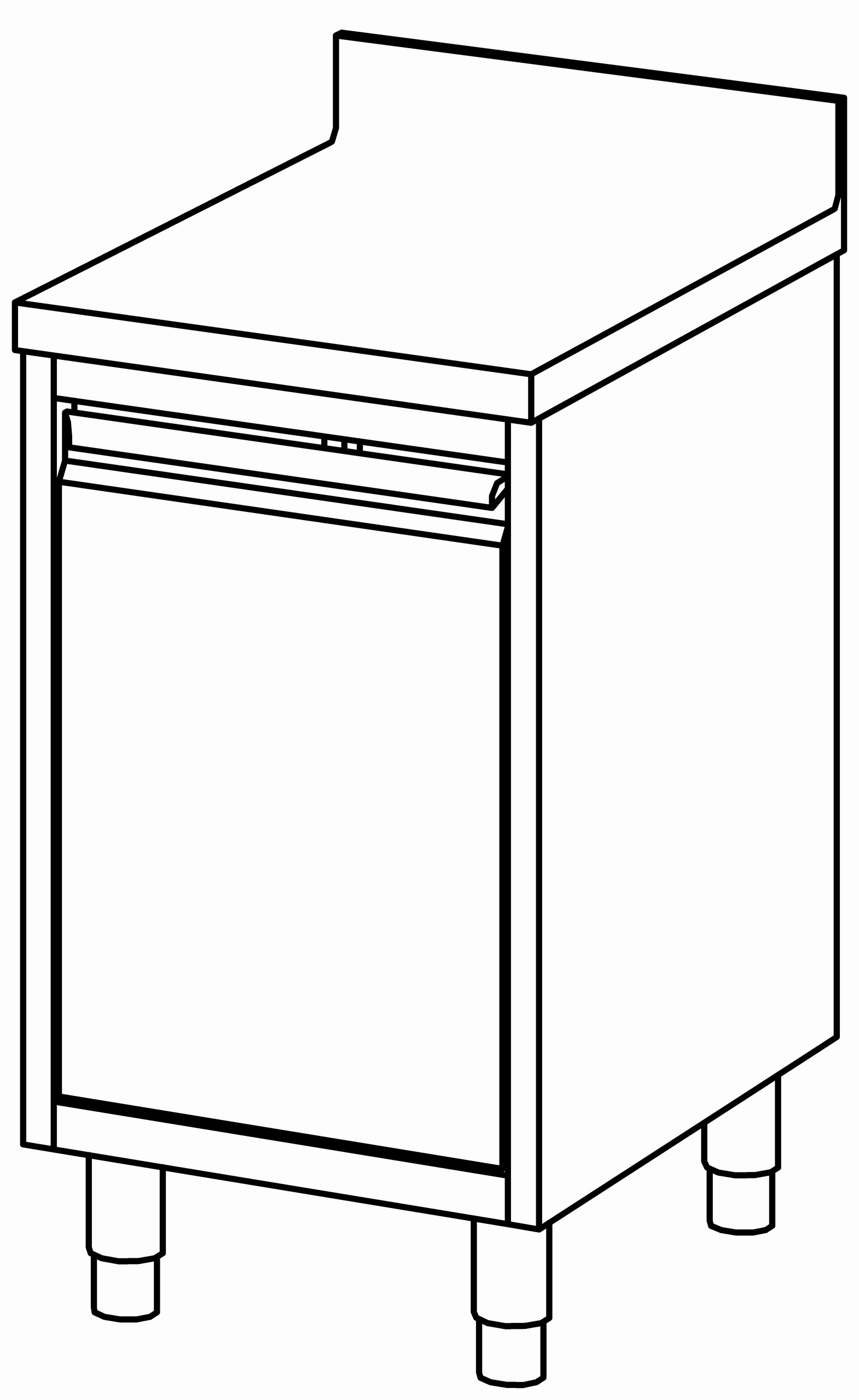 Arbeitsschrank 500x700, F-Tür, mit AK