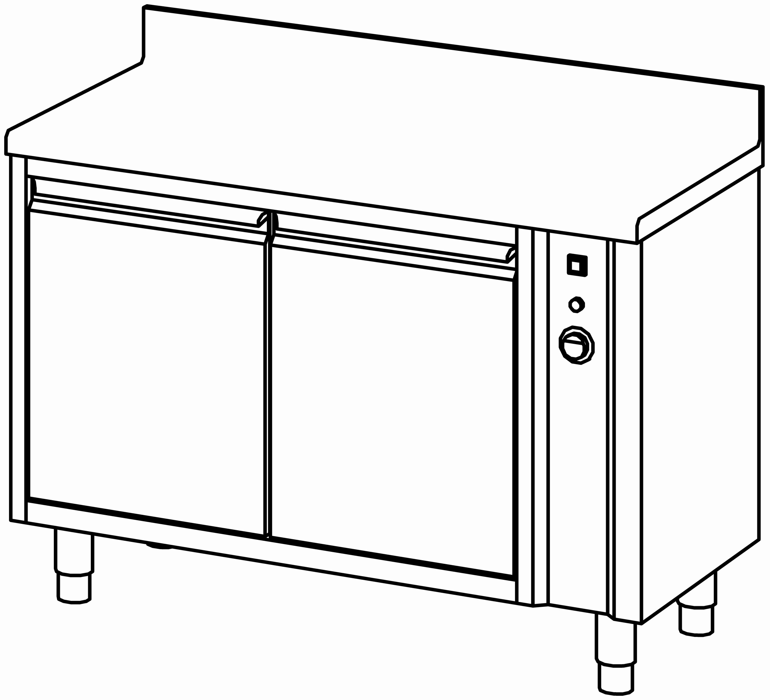 Wärmeschrank 1200x600, F-Tür, mit AK